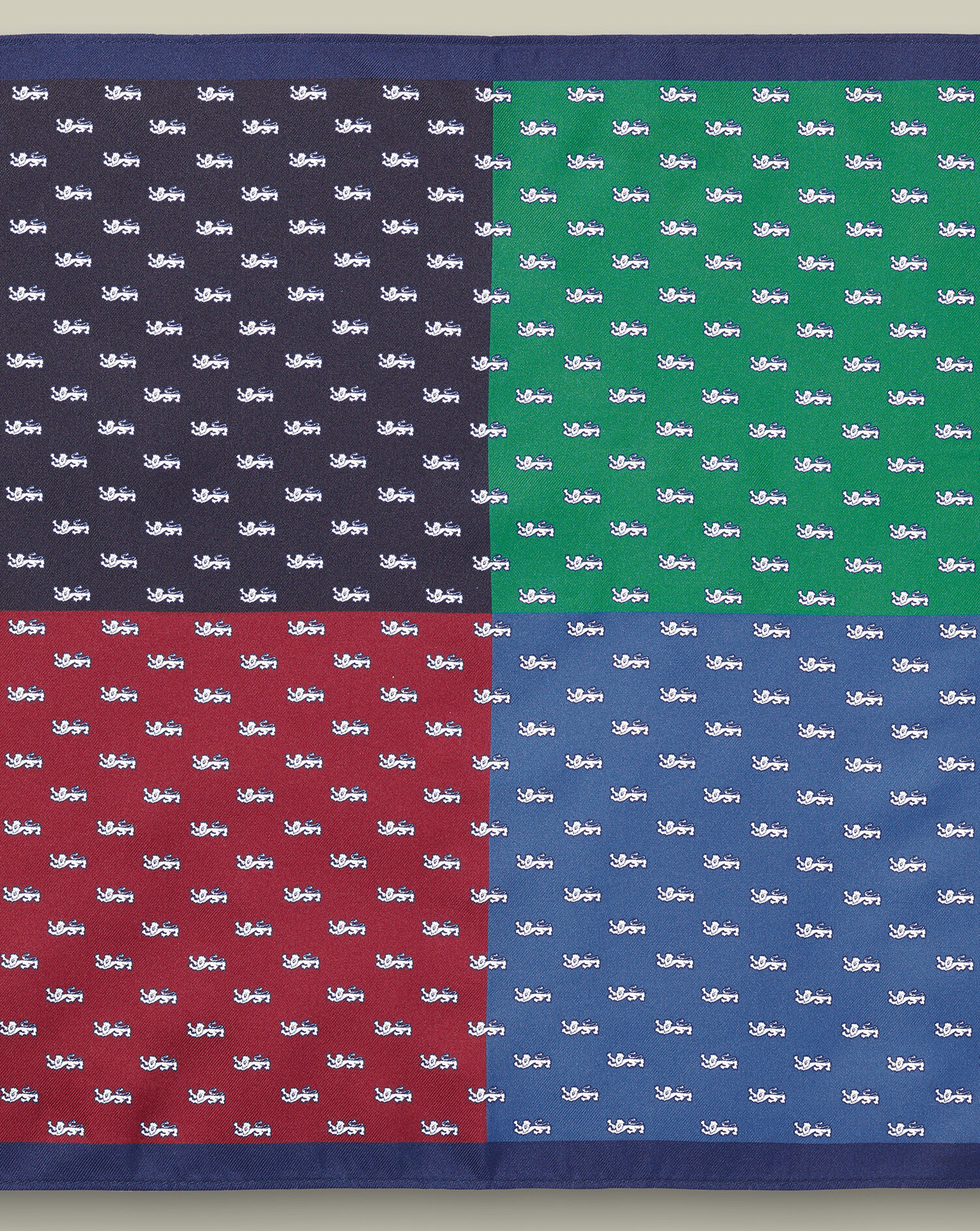 The Lions Quarter Silk Pocket Square - Cornflower Blue