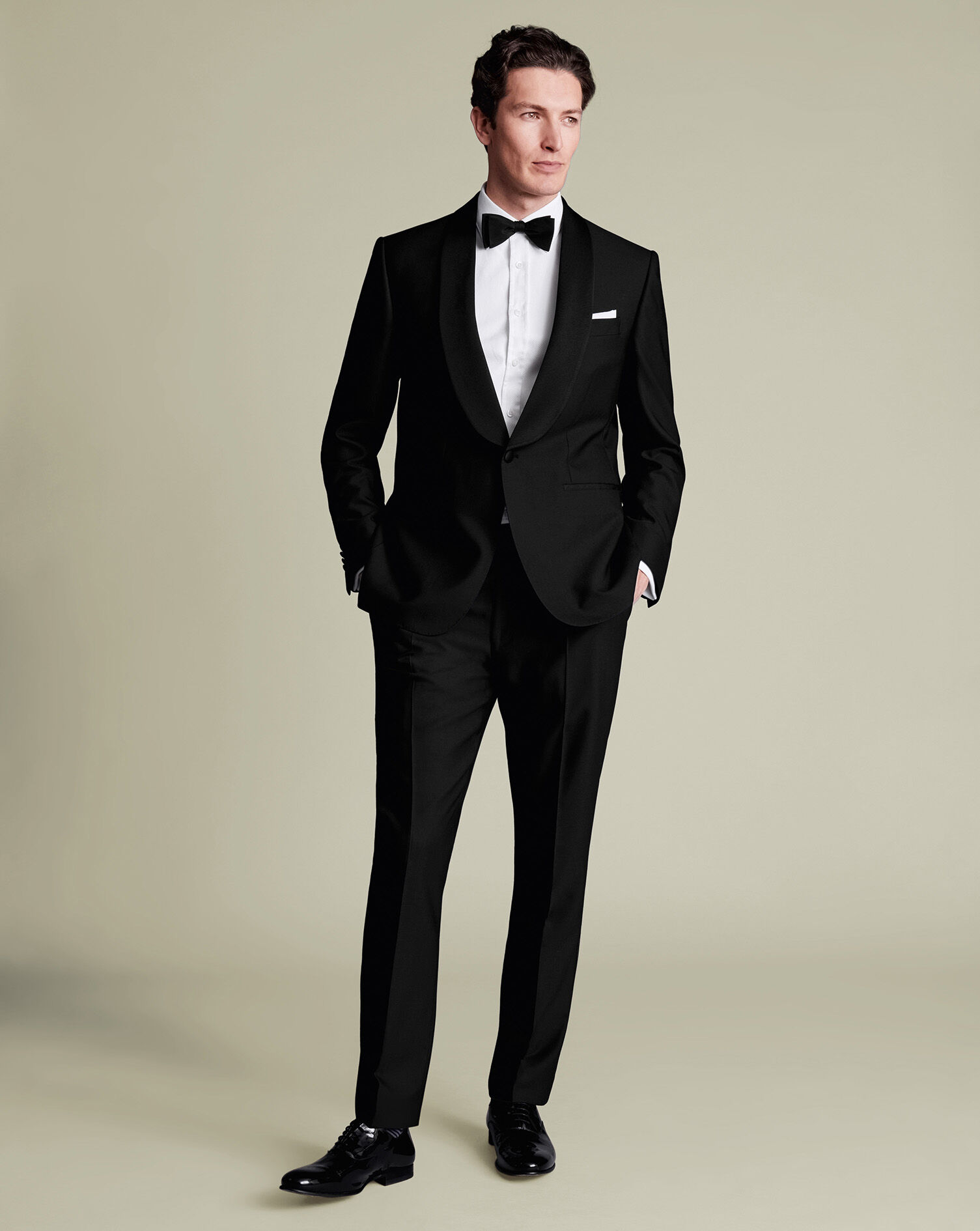 Shawl Lapel Tuxedo Jacket - Black