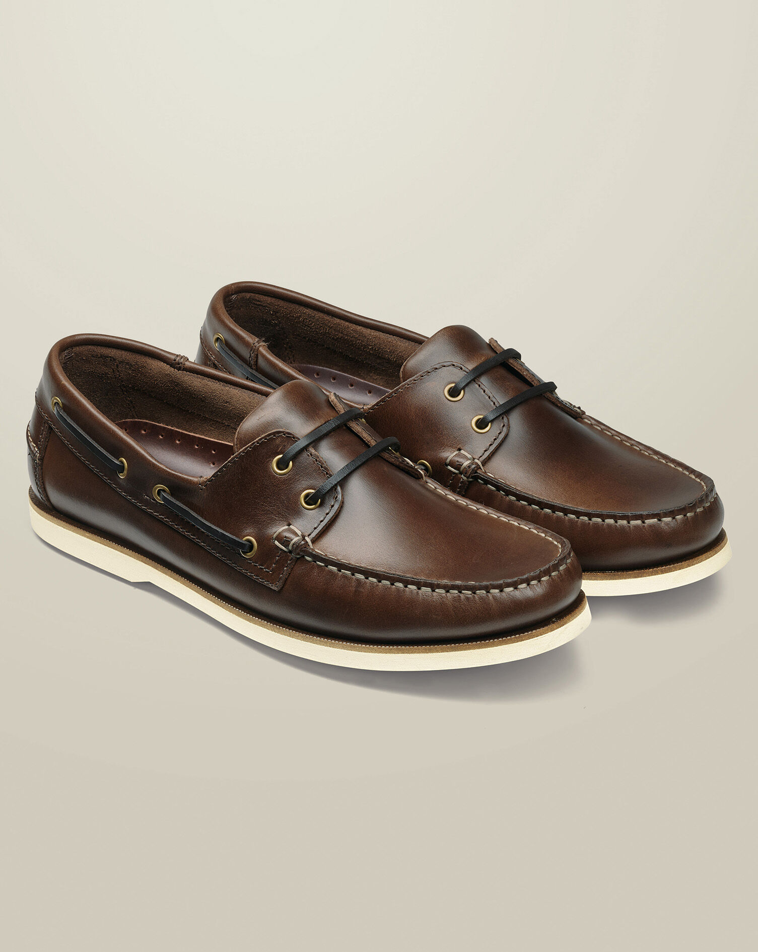 Leather Boat Shoes - Chocolate Brown