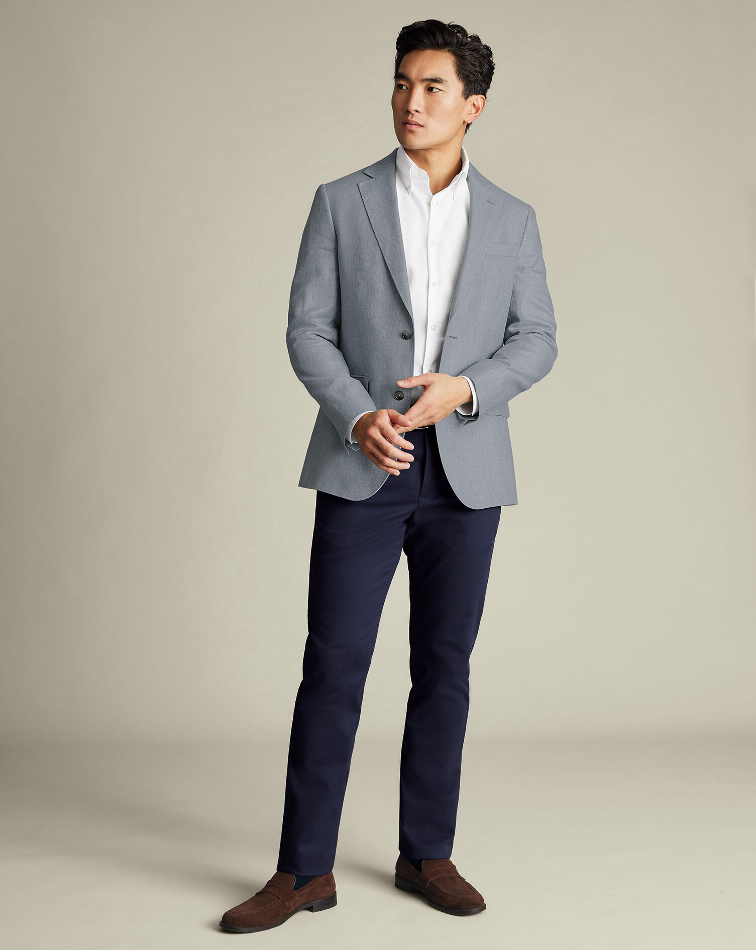 Linen Cotton Jacket - Ice Blue