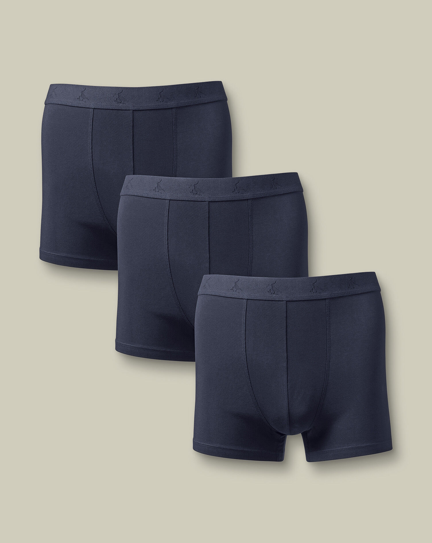 3 Pack Cotton Stretch Jersey Trunks - French Blue