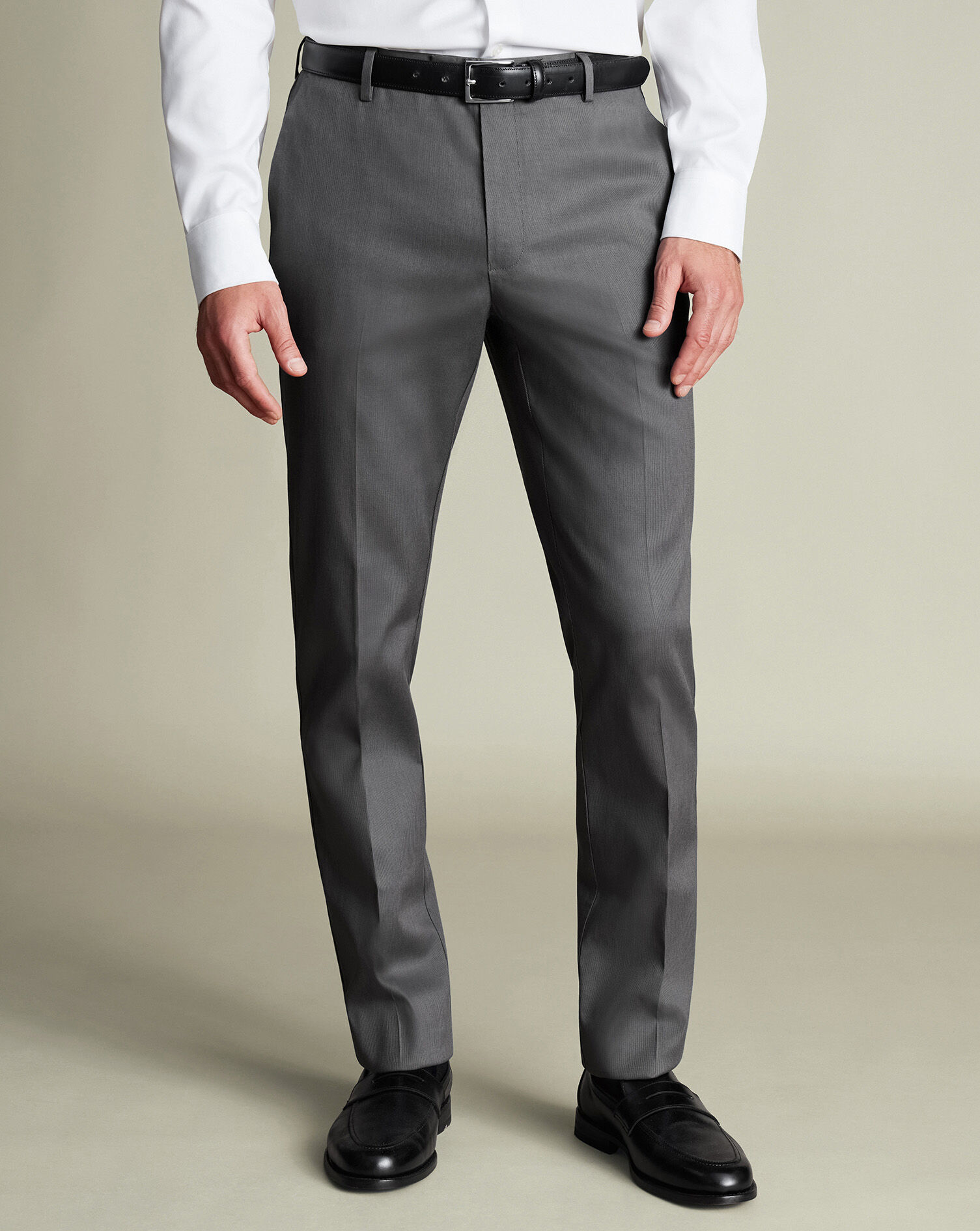 Smart Stretch Texture Pants - Charcoal Gray