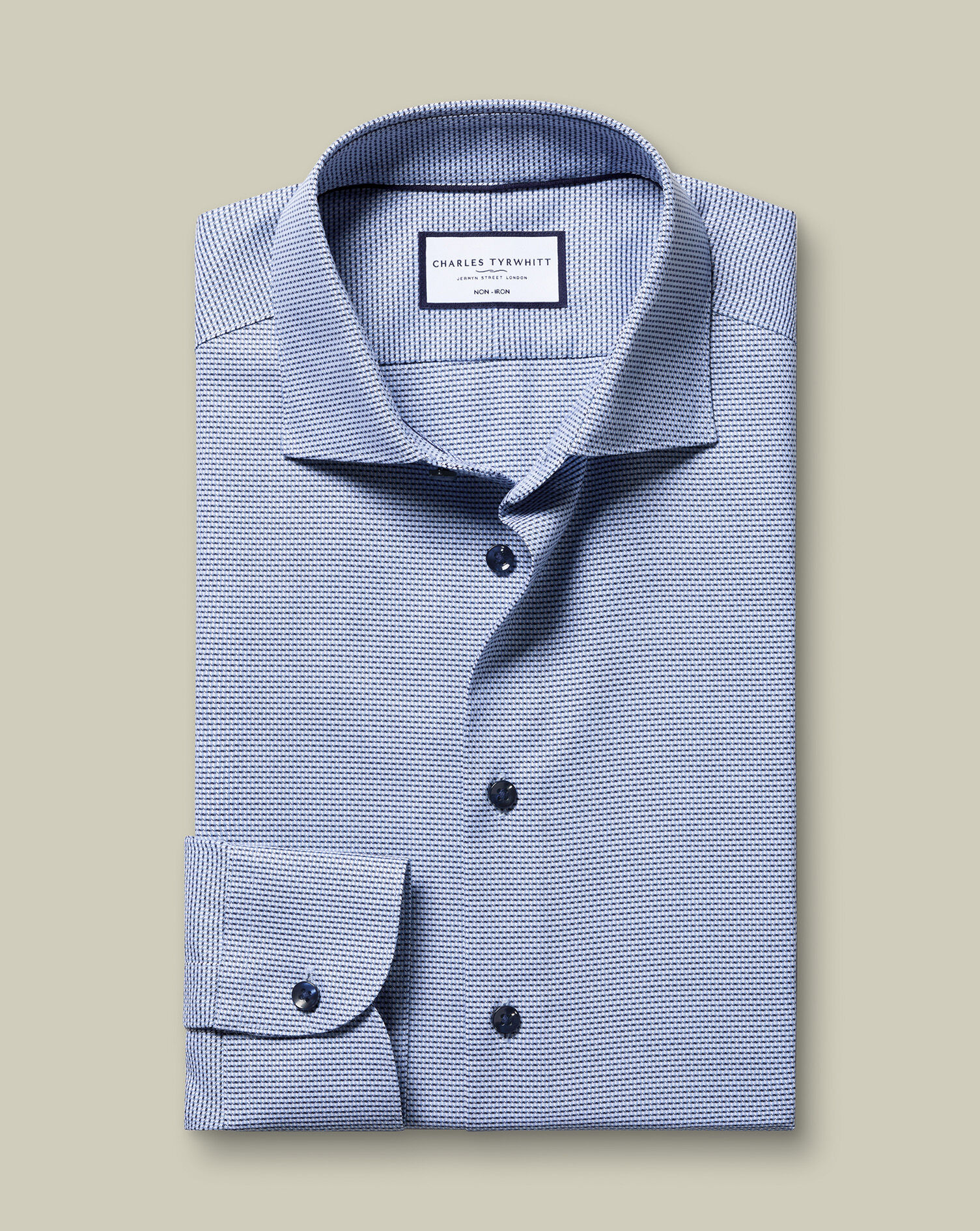 Non-Iron Stretch Texture Shirt - Royal Blue