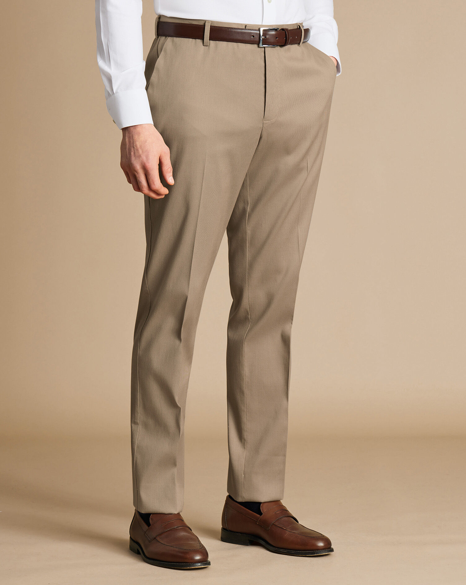 Smart Stretch Texture Pants - Stone
