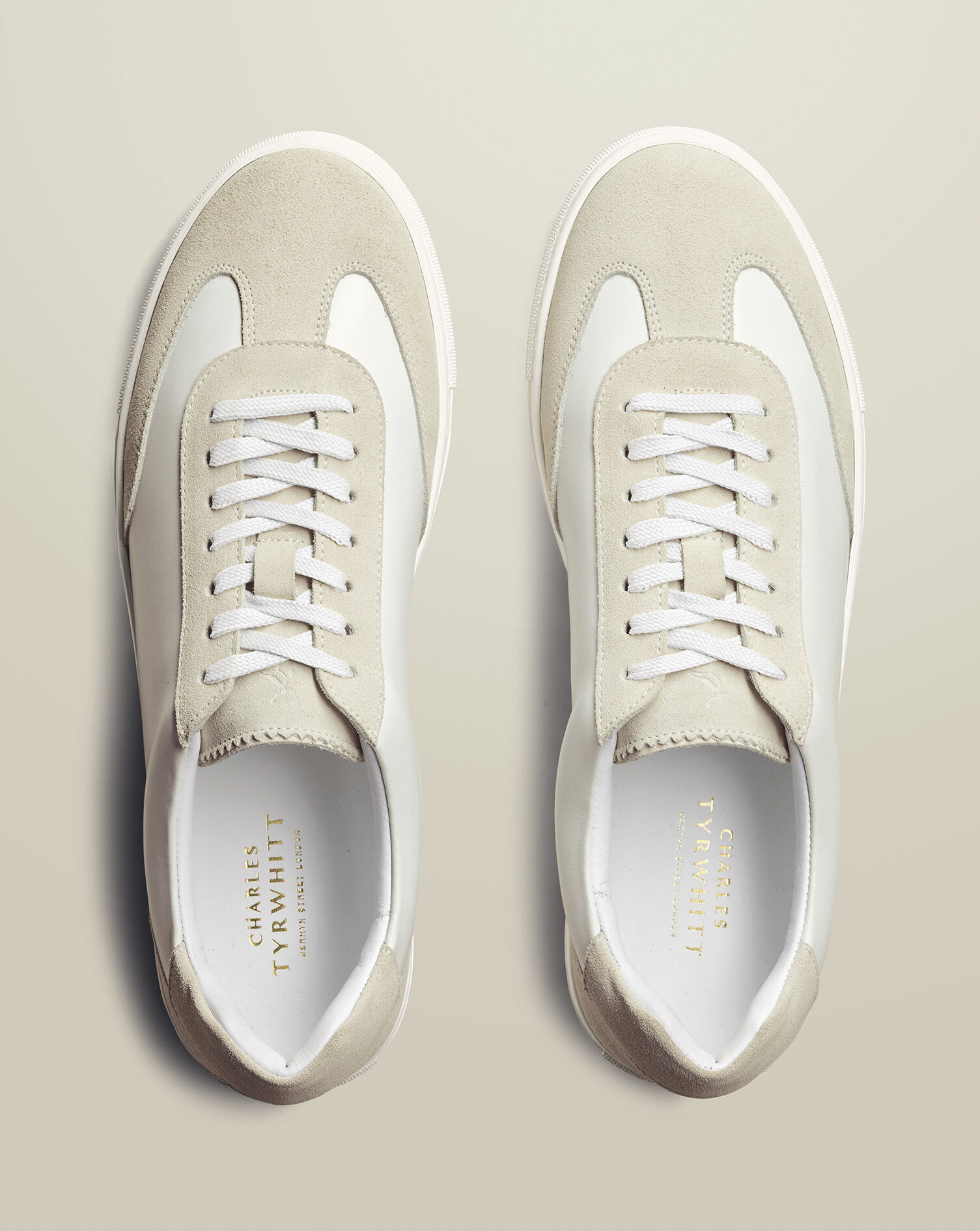 Leather and Suede Sneakers - White