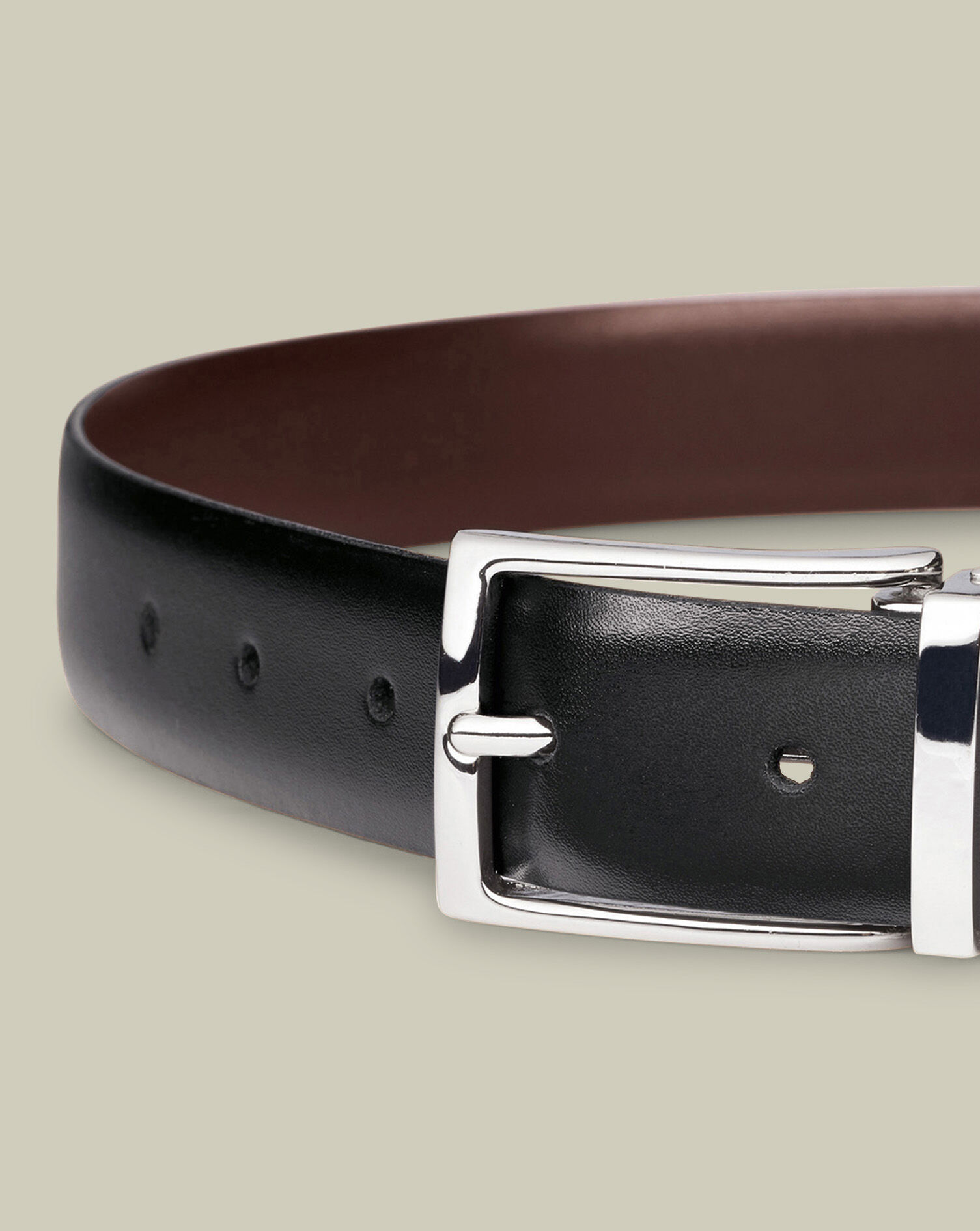 Leather Reversible Belt - Black & Brown