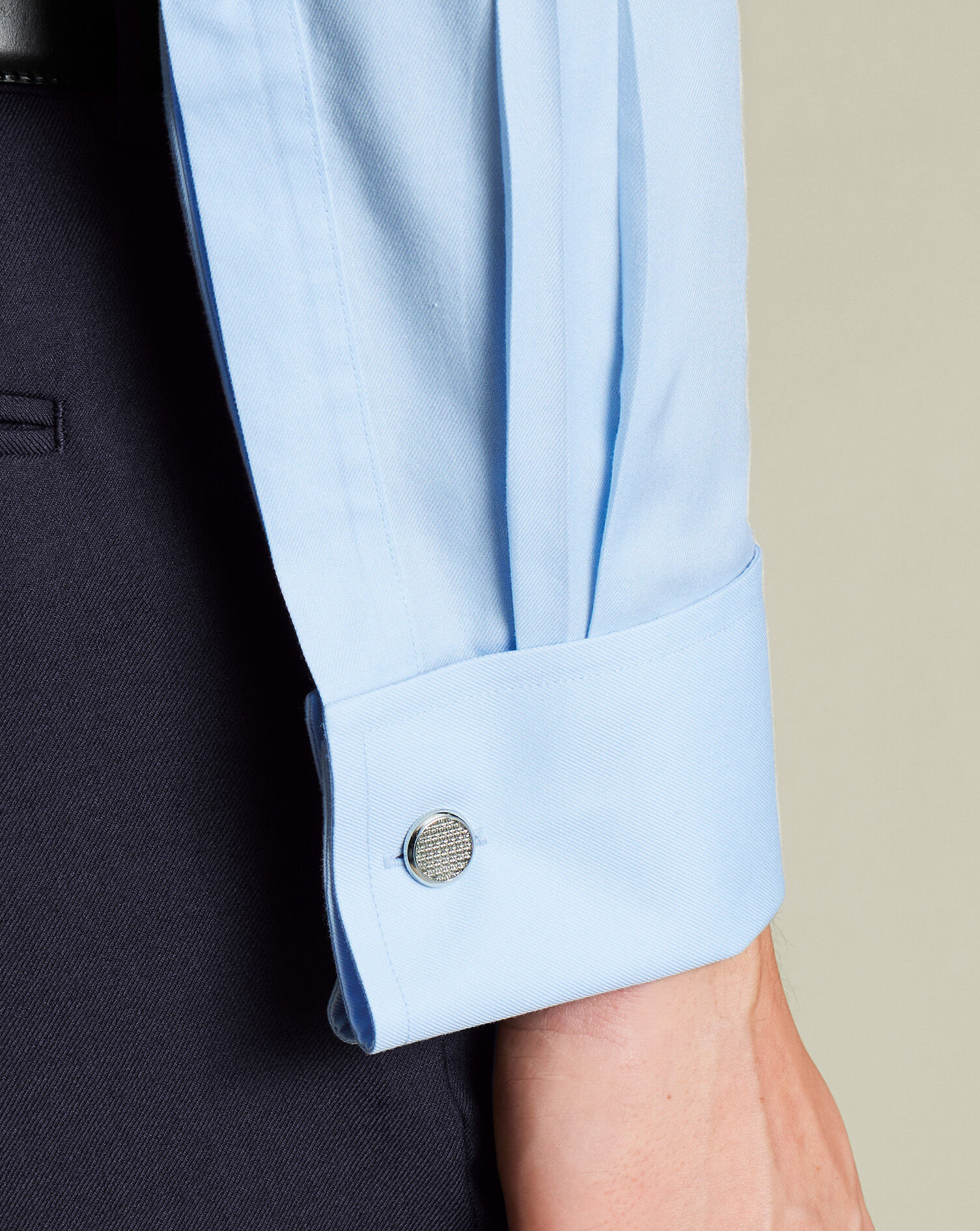 Spread Collar Non-Iron Twill Shirt - Sky Blue