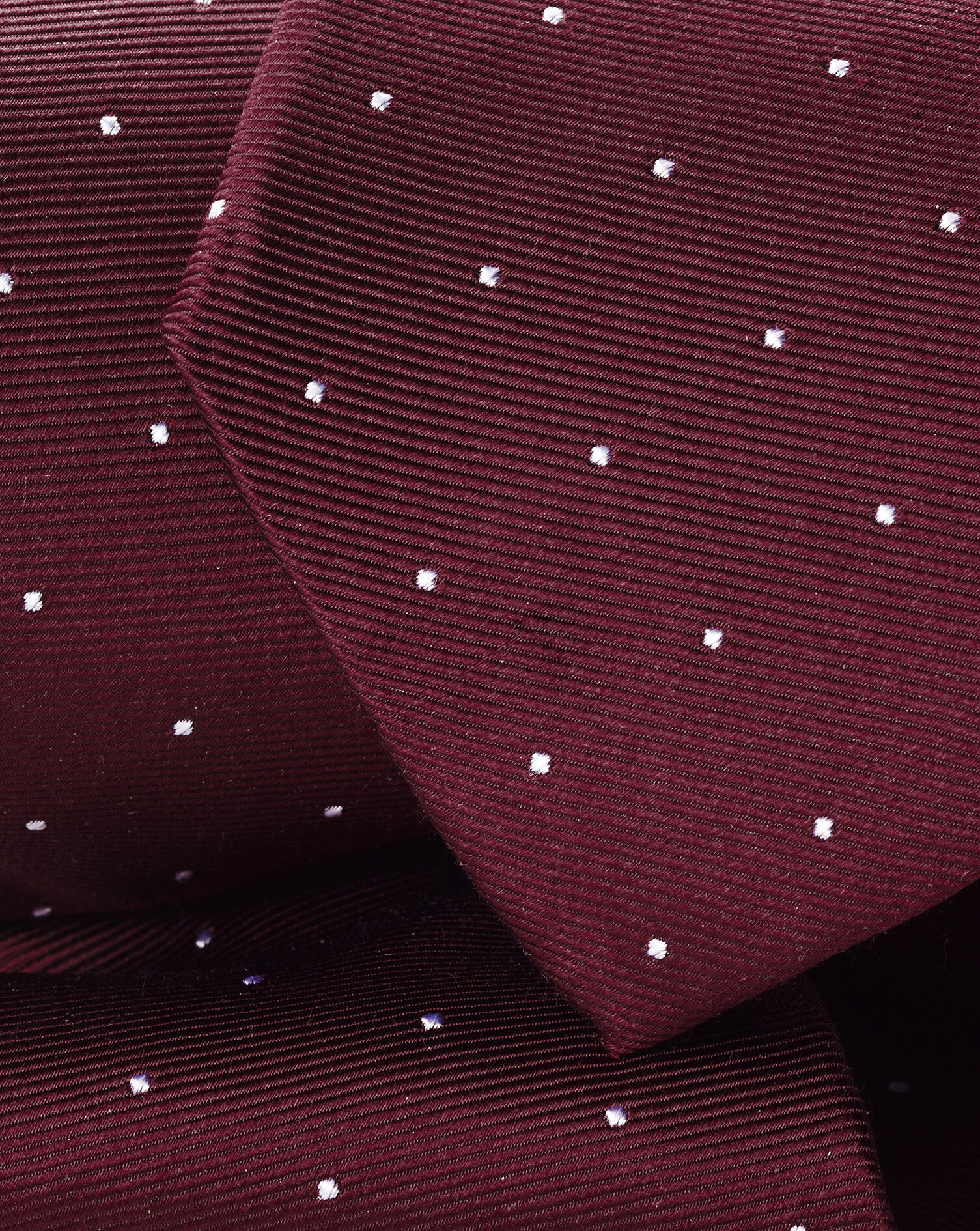 Silk Spot Tie - Maroon Red