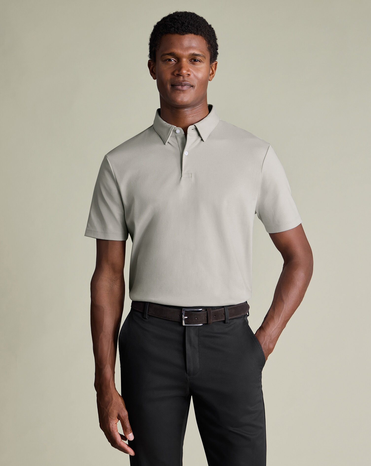 Jersey Polo - Silver Gray