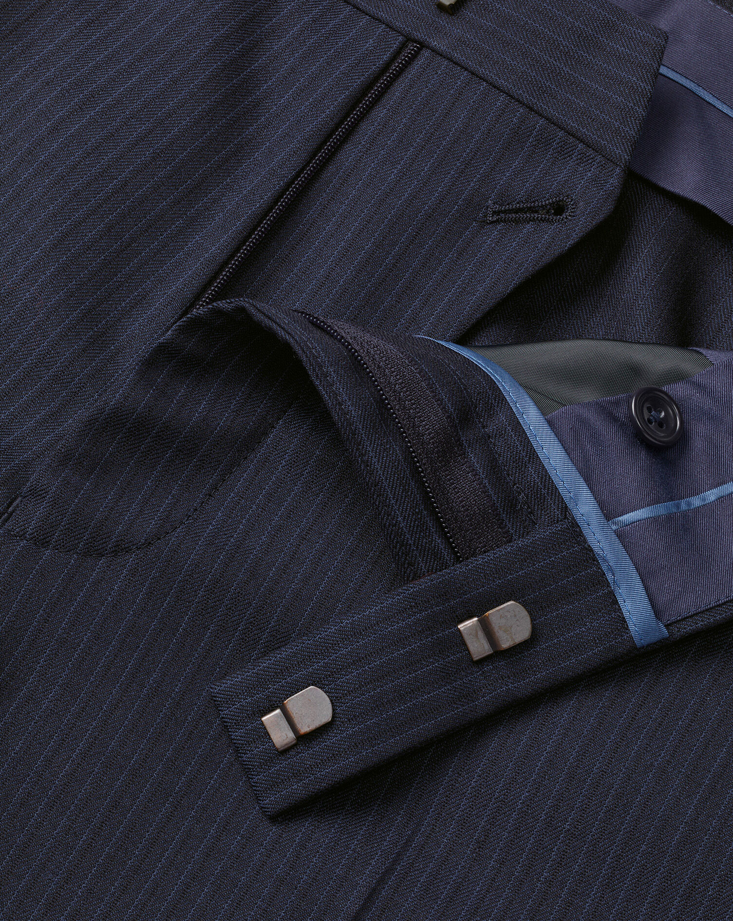 Stripe Suit Pants - Navy