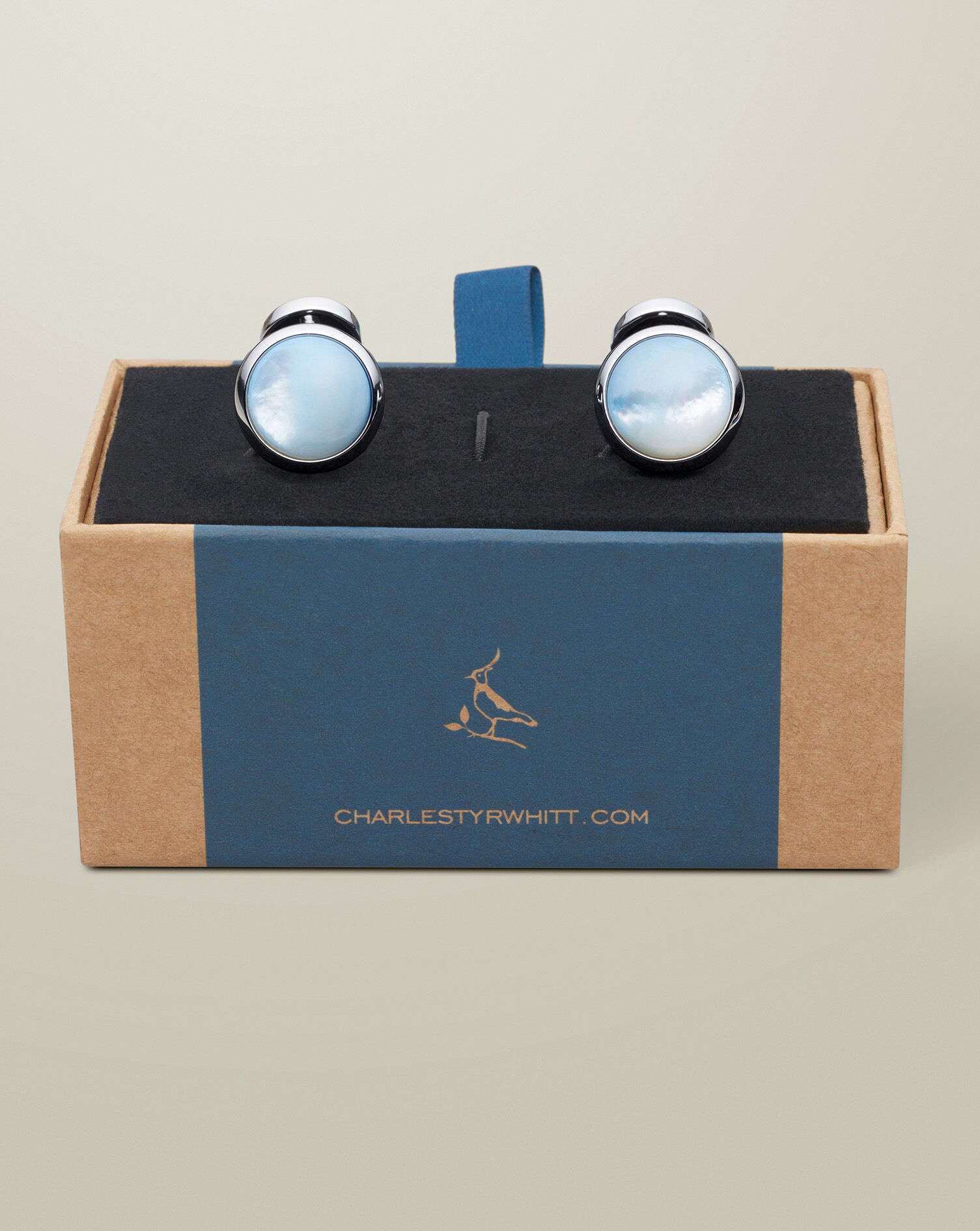 Mother of Pearl Cufflinks - Blue