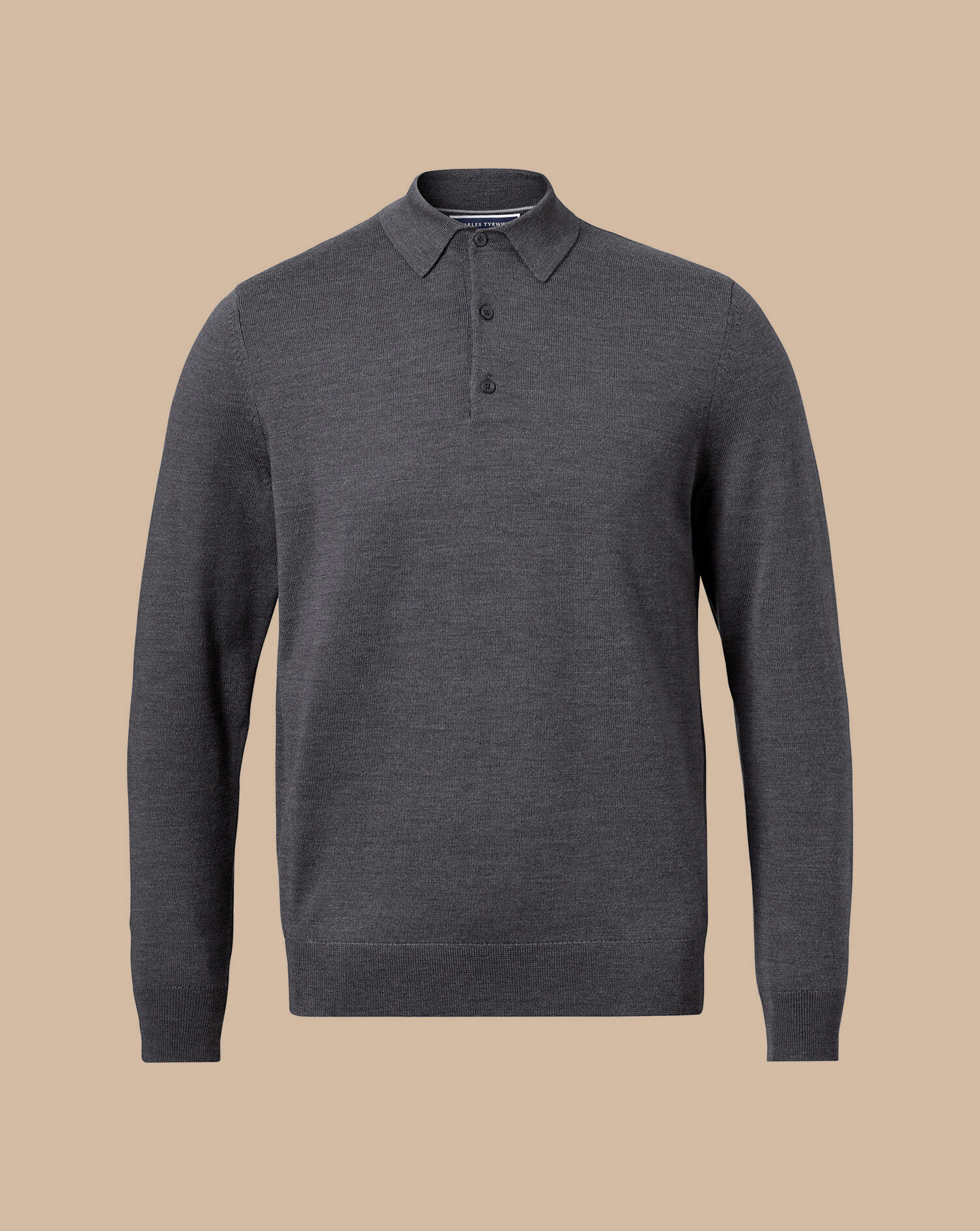 Merino Polo Sweater - Gray