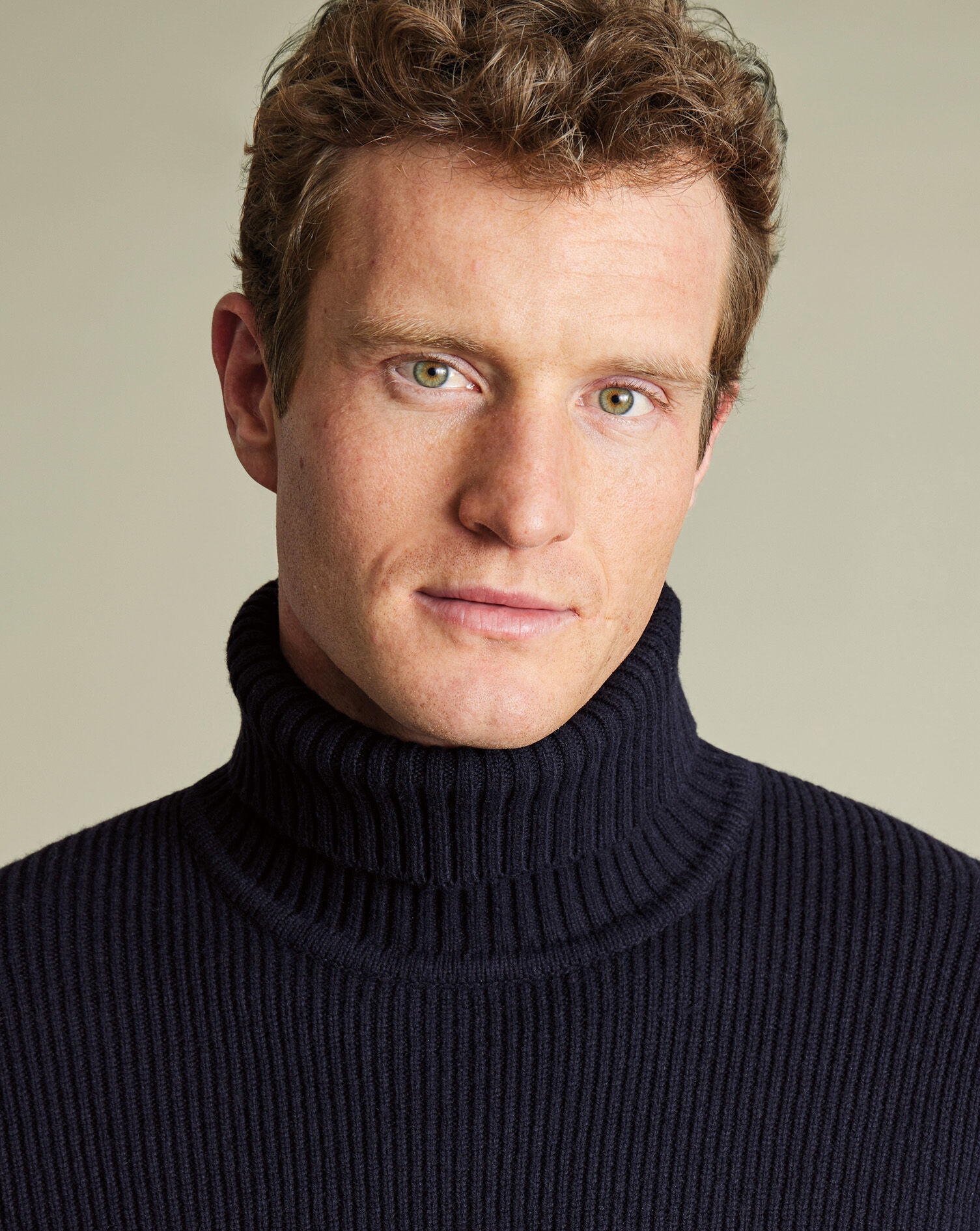 Merino Turtleneck Chunky Sweater - Navy