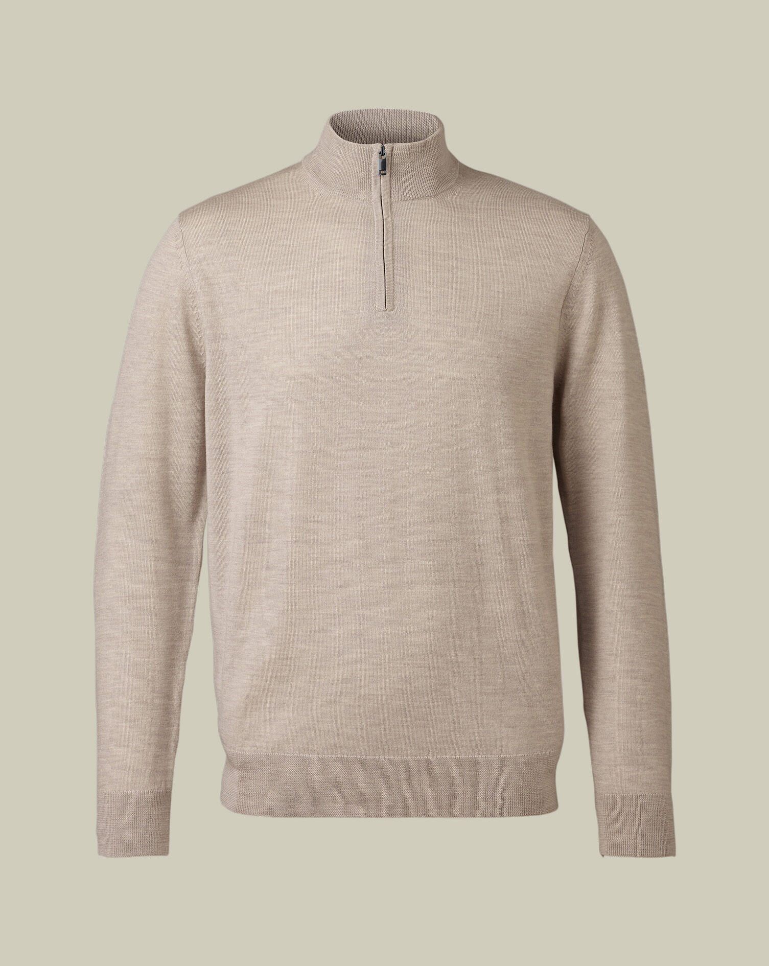 Merino Quarter Zip Sweater - Limestone