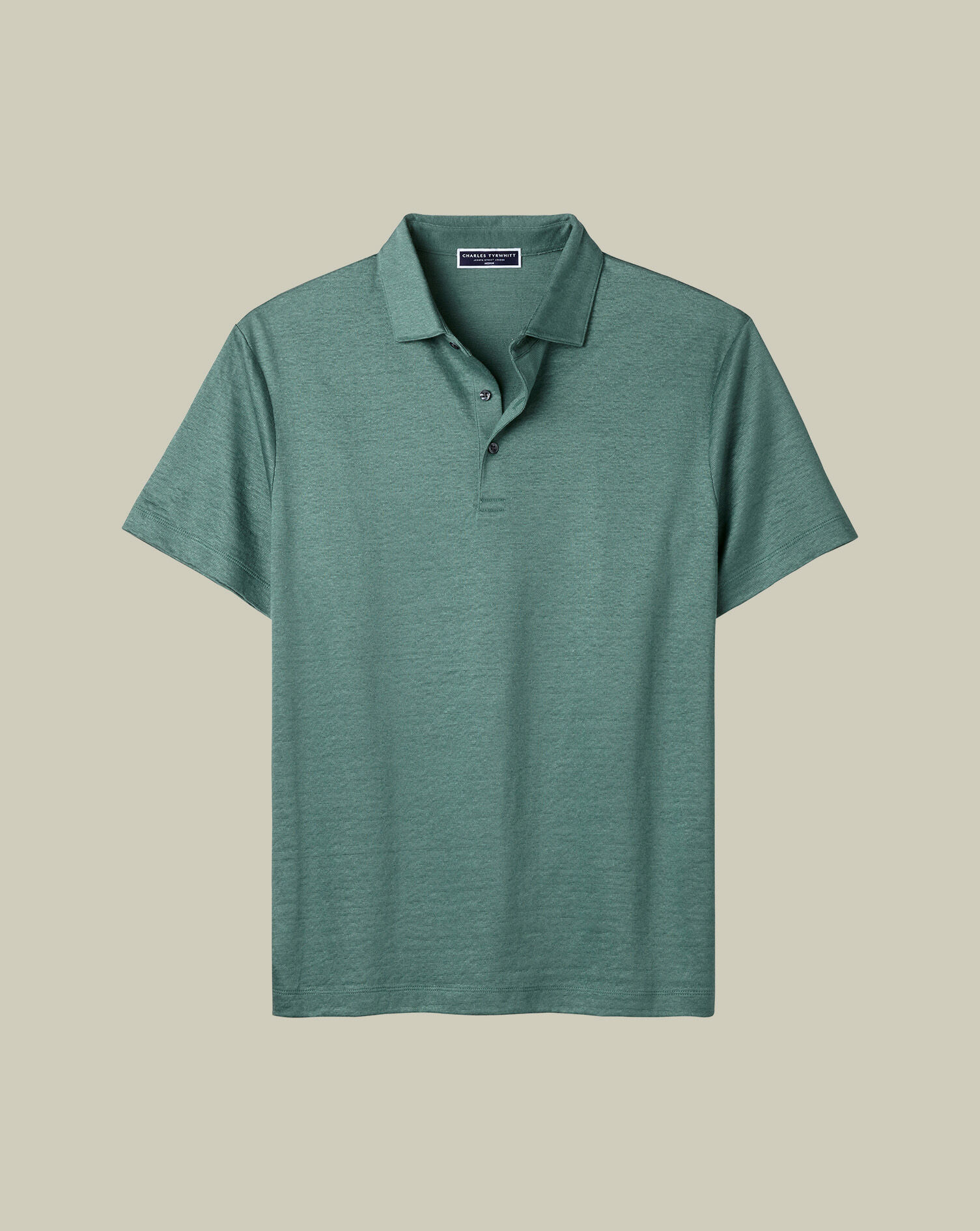 Linen Polo - Aqua Green
