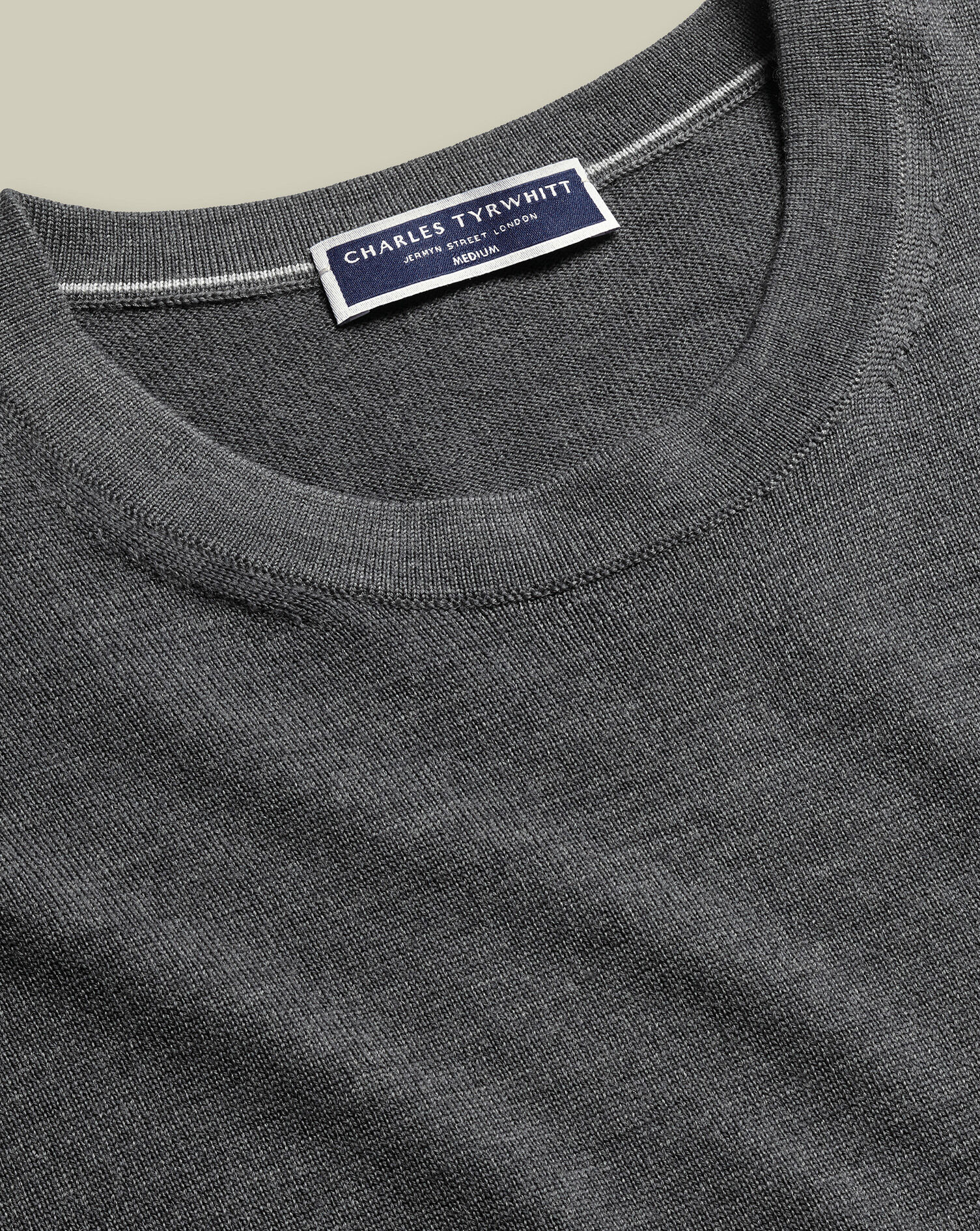 Pure Merino Crew Neck Sweater - Gray