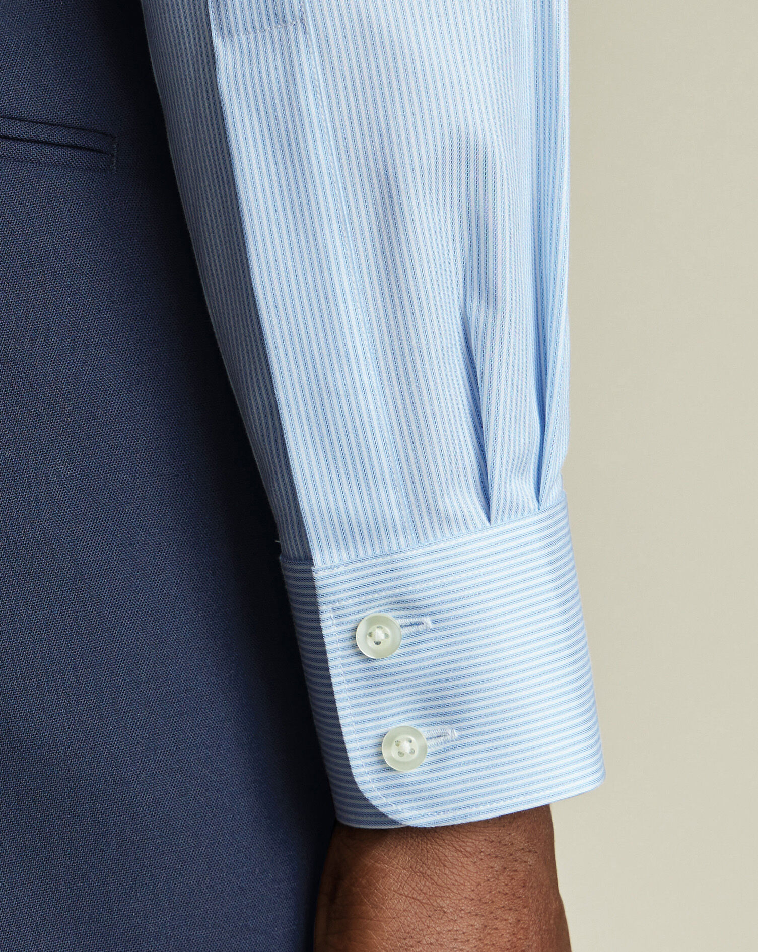 Luxury Stripe Shirt - Cornflower Blue