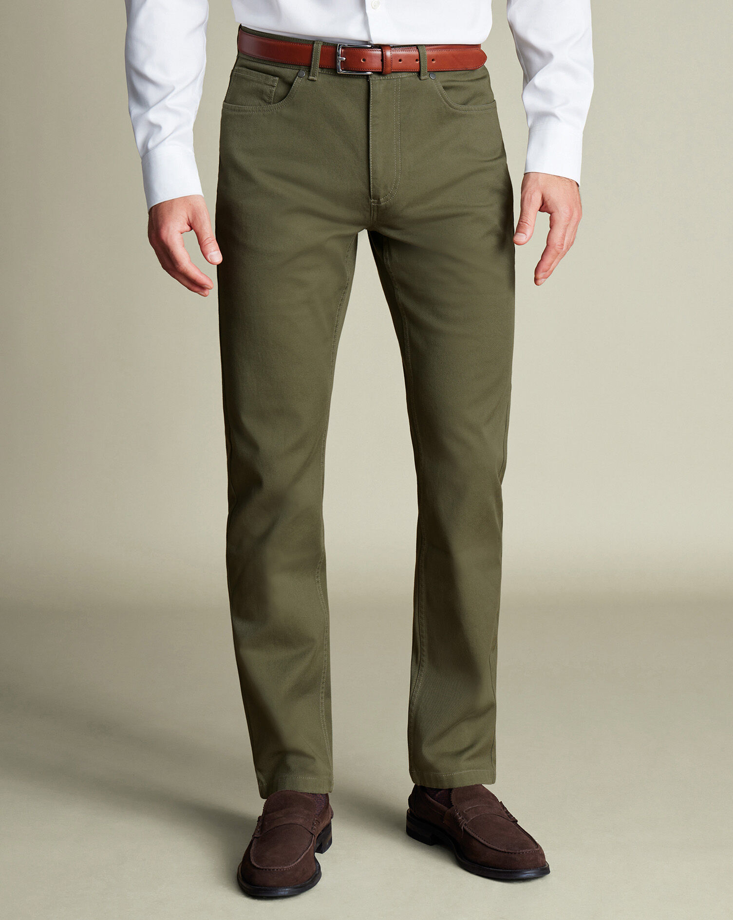 5 Pocket Jeans - Olive Green