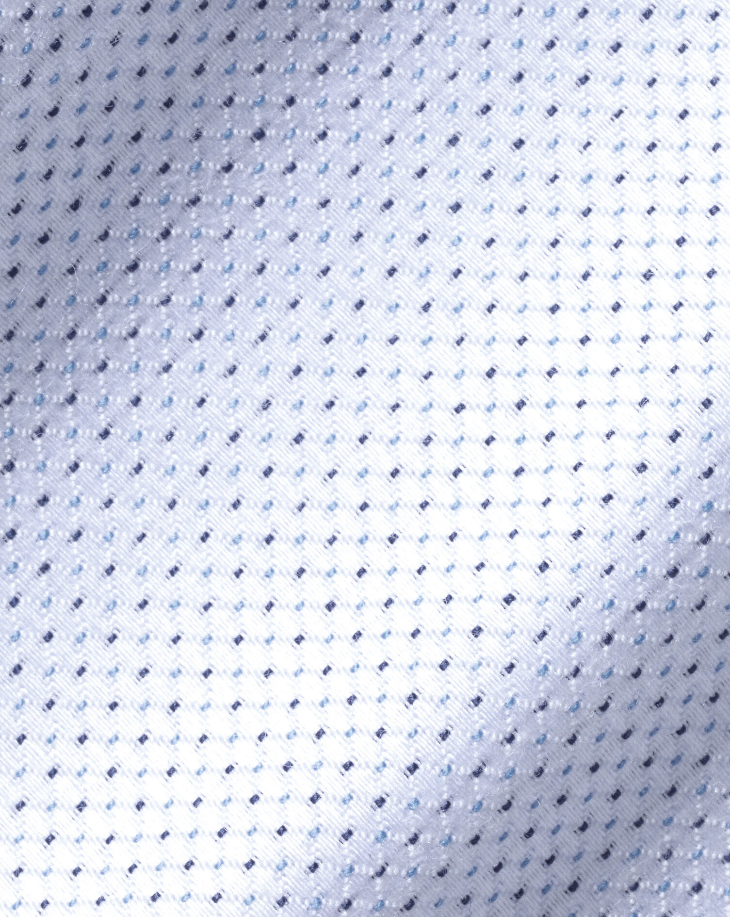 Semi-Spread Collar Non-Iron Dot Stretch Texture Shirt - White