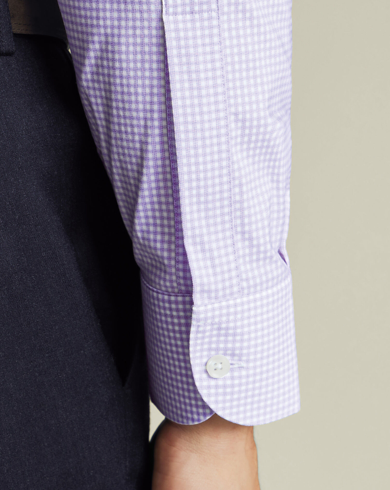 Non-Iron Performance Twill Check Shirt - Lilac