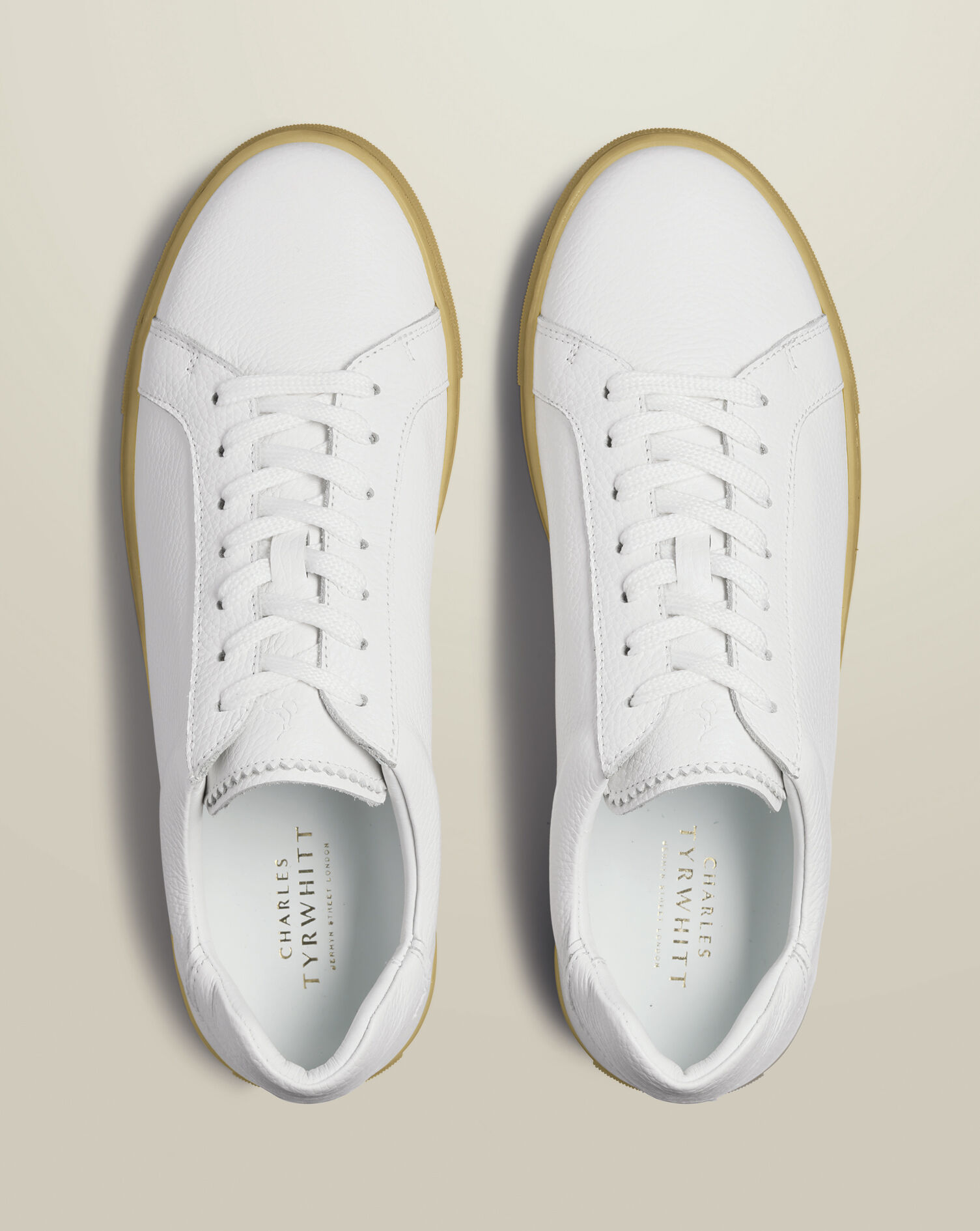 Grain Leather Sneakers - White