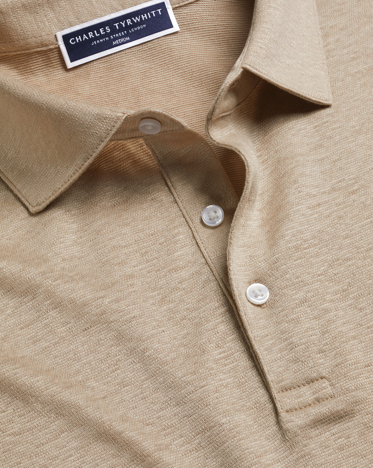 Pure Linen Polo - Oatmeal