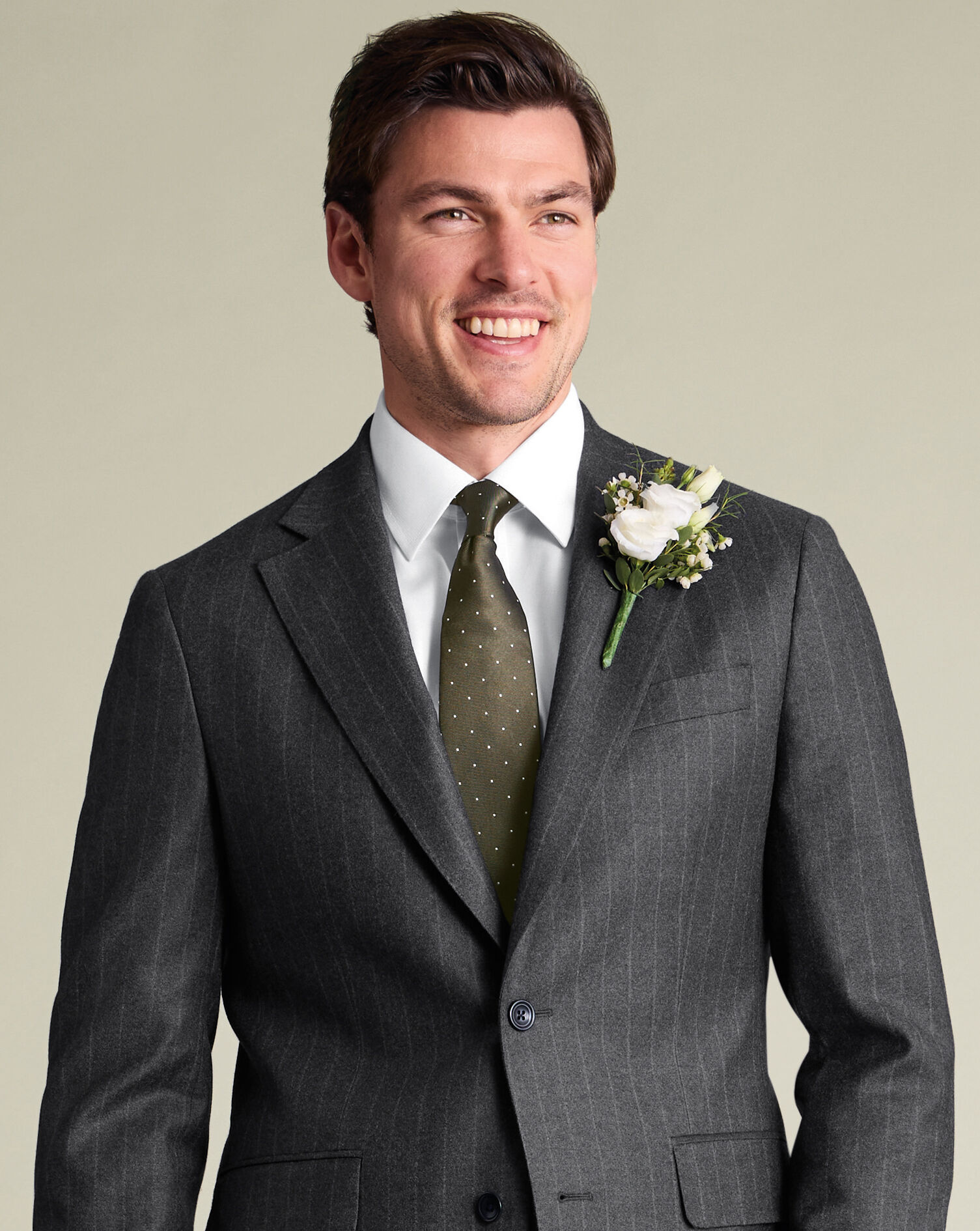 Silk Spot Tie - Olive Green