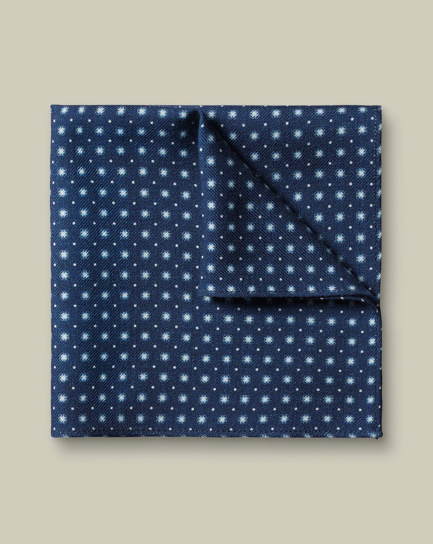 Wool Geo Print Pocket Square - Royal Blue