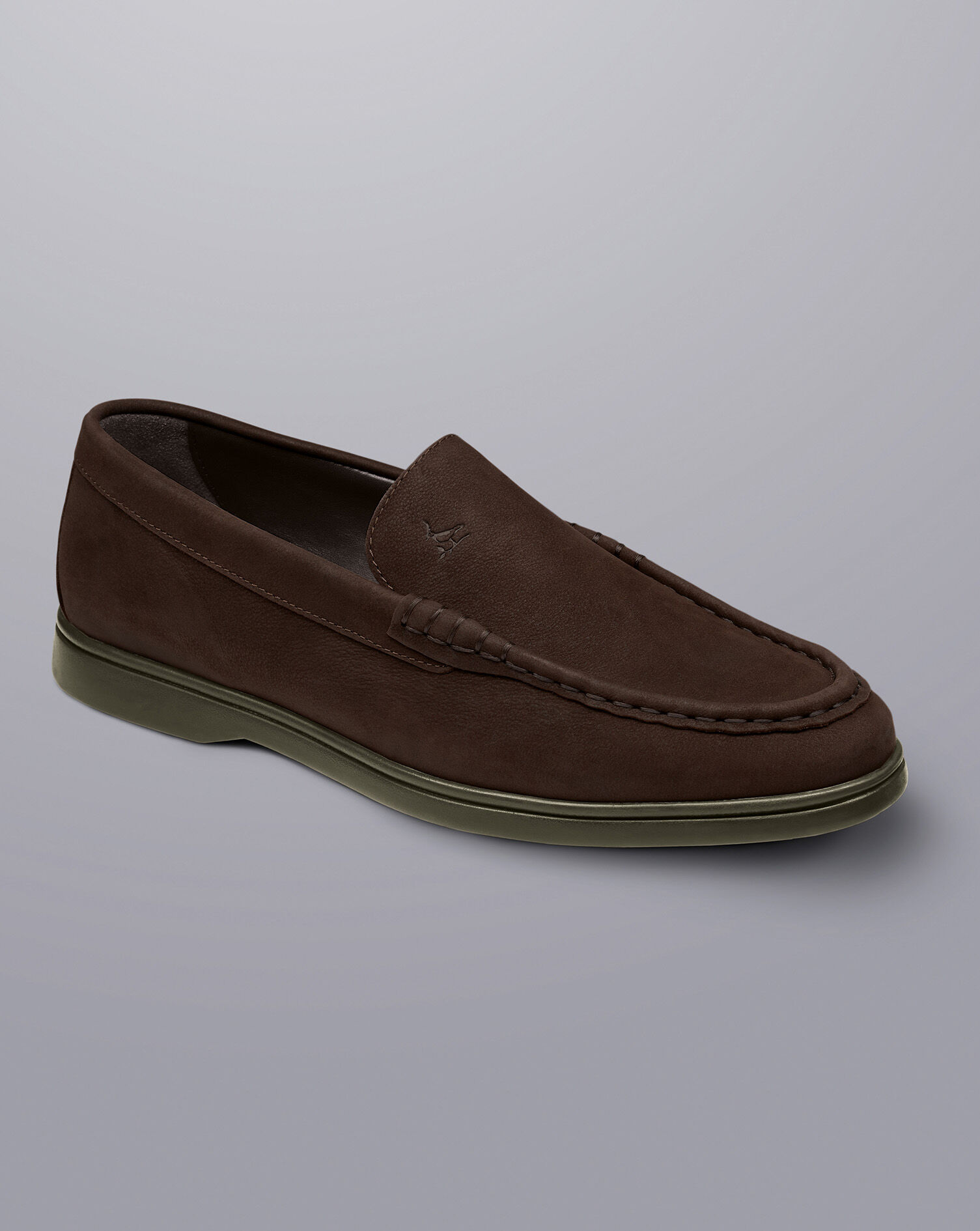 Chocolate Brown Nubuck Slip-On Shoes