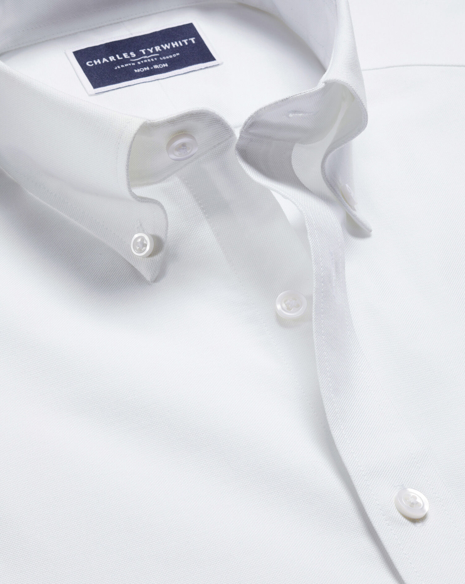 Non-Iron Stretch Oxford Shirt - White