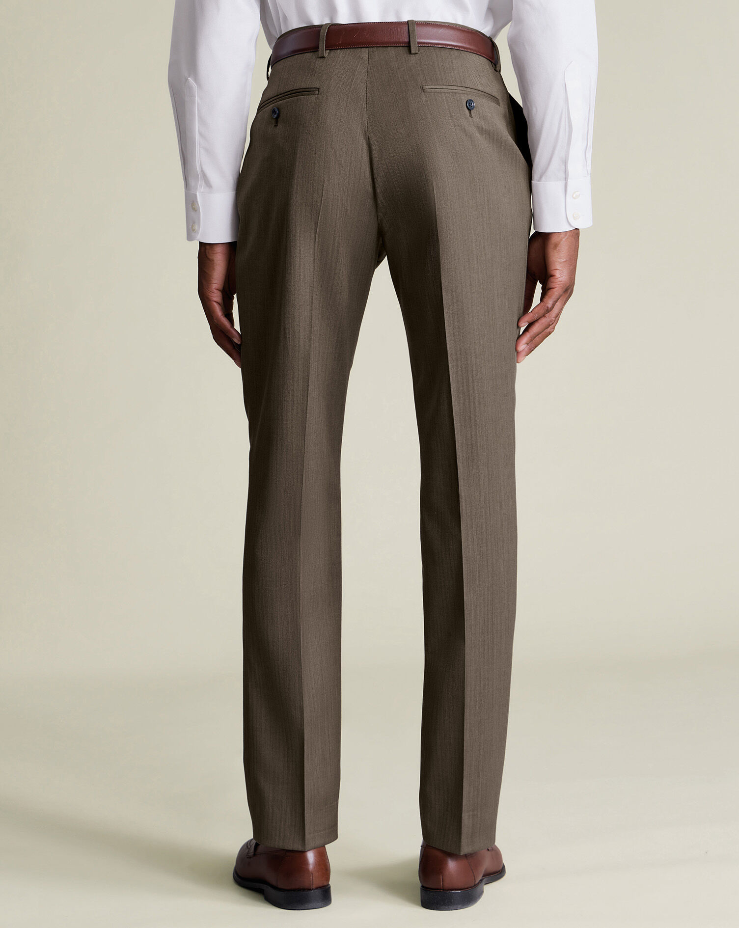 Ultimate Performance Herringbone Suit Pants - Mocha