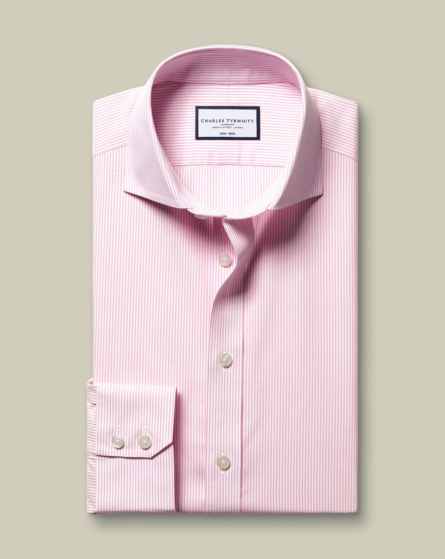 Non-Iron Poplin Bengal Stripe Shirt - Pink