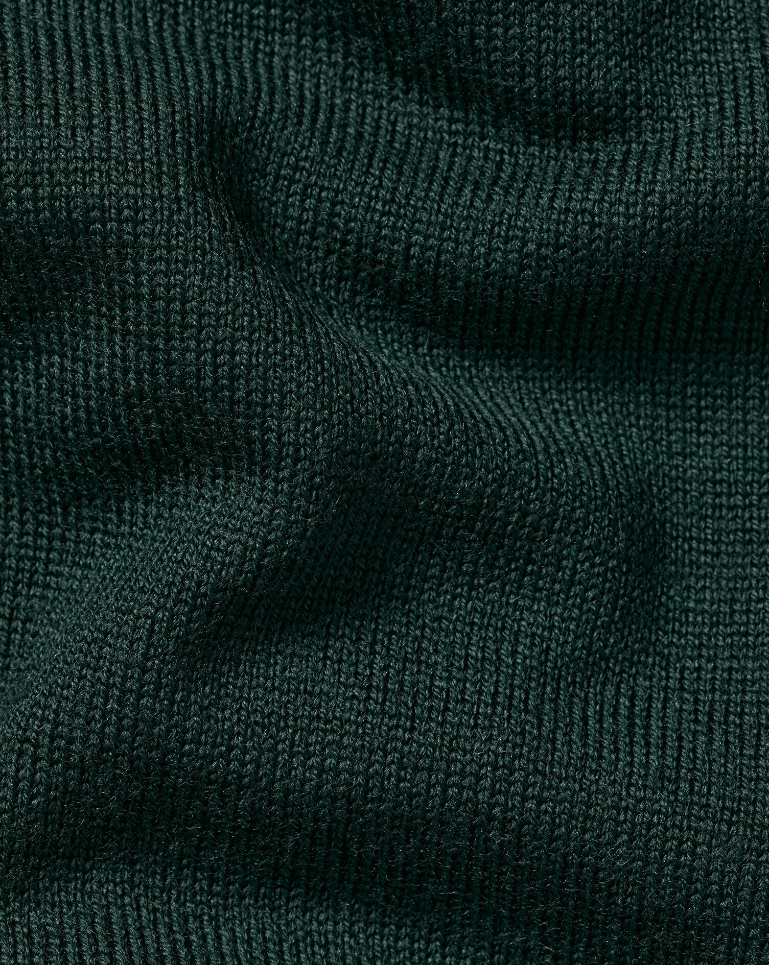Pure Merino Knitted Polo - Forest Green