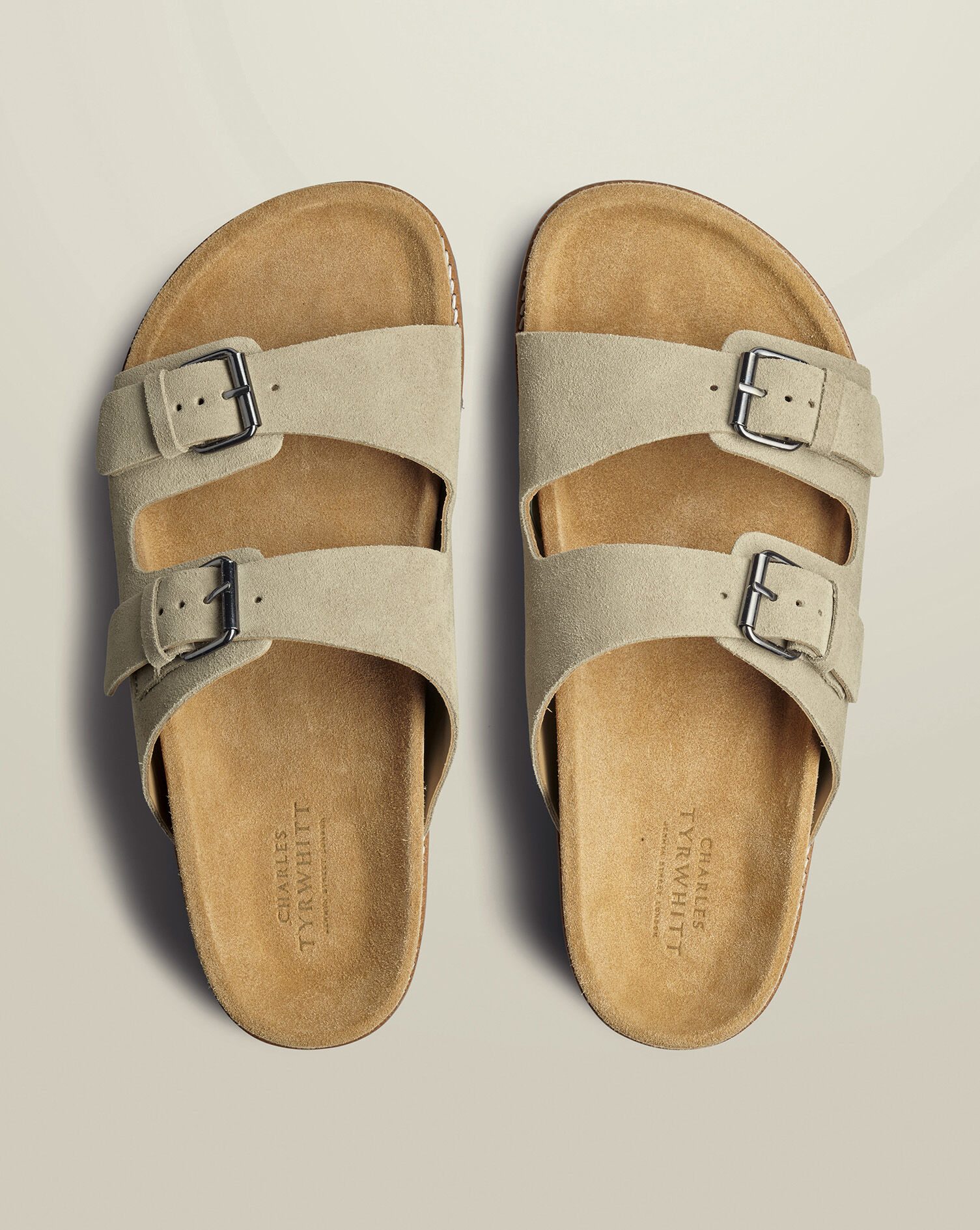 Suede Sandals - Stone