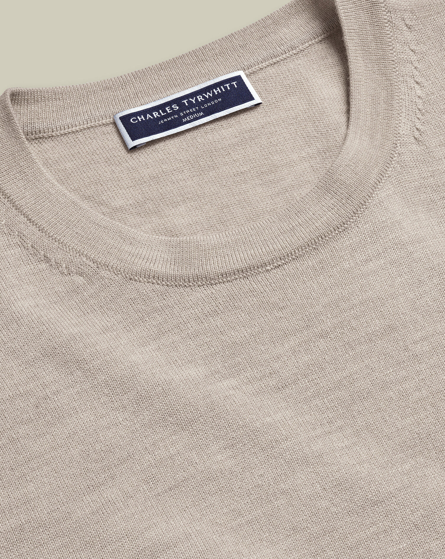 Pure Merino Crew Neck Sweater - Limestone