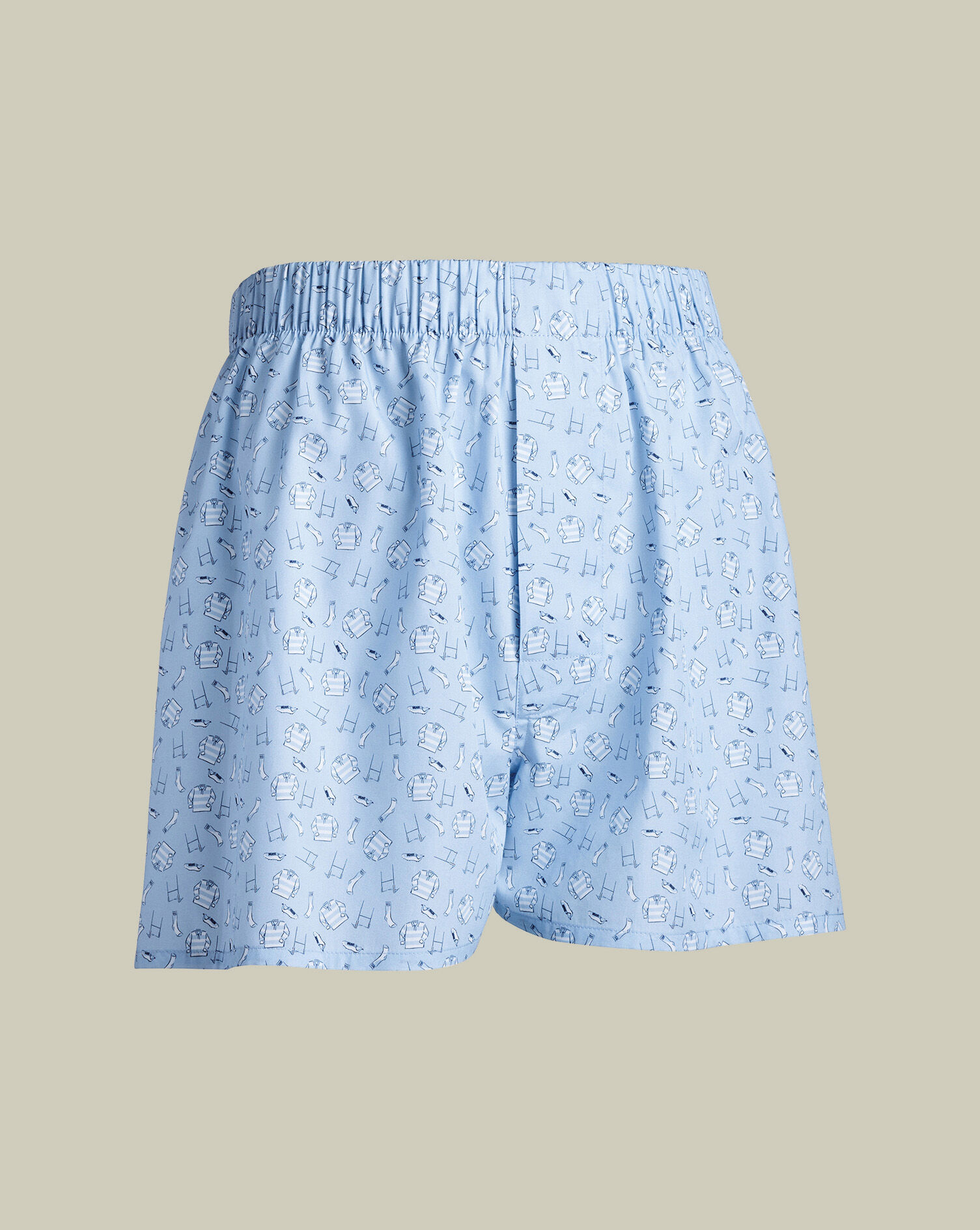 England Rugby Print Woven Boxers - Sky Blue