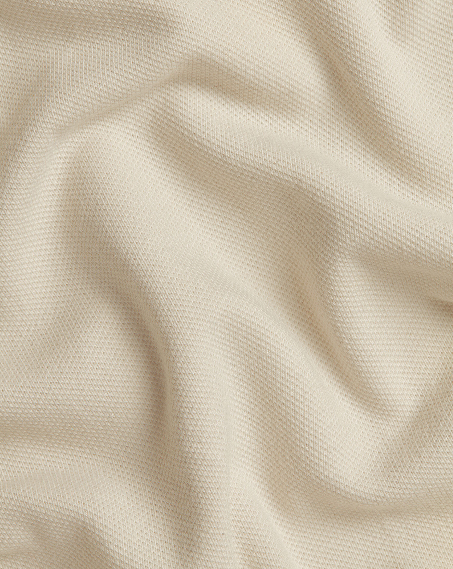 Long Sleeve Pique Polo - Stone