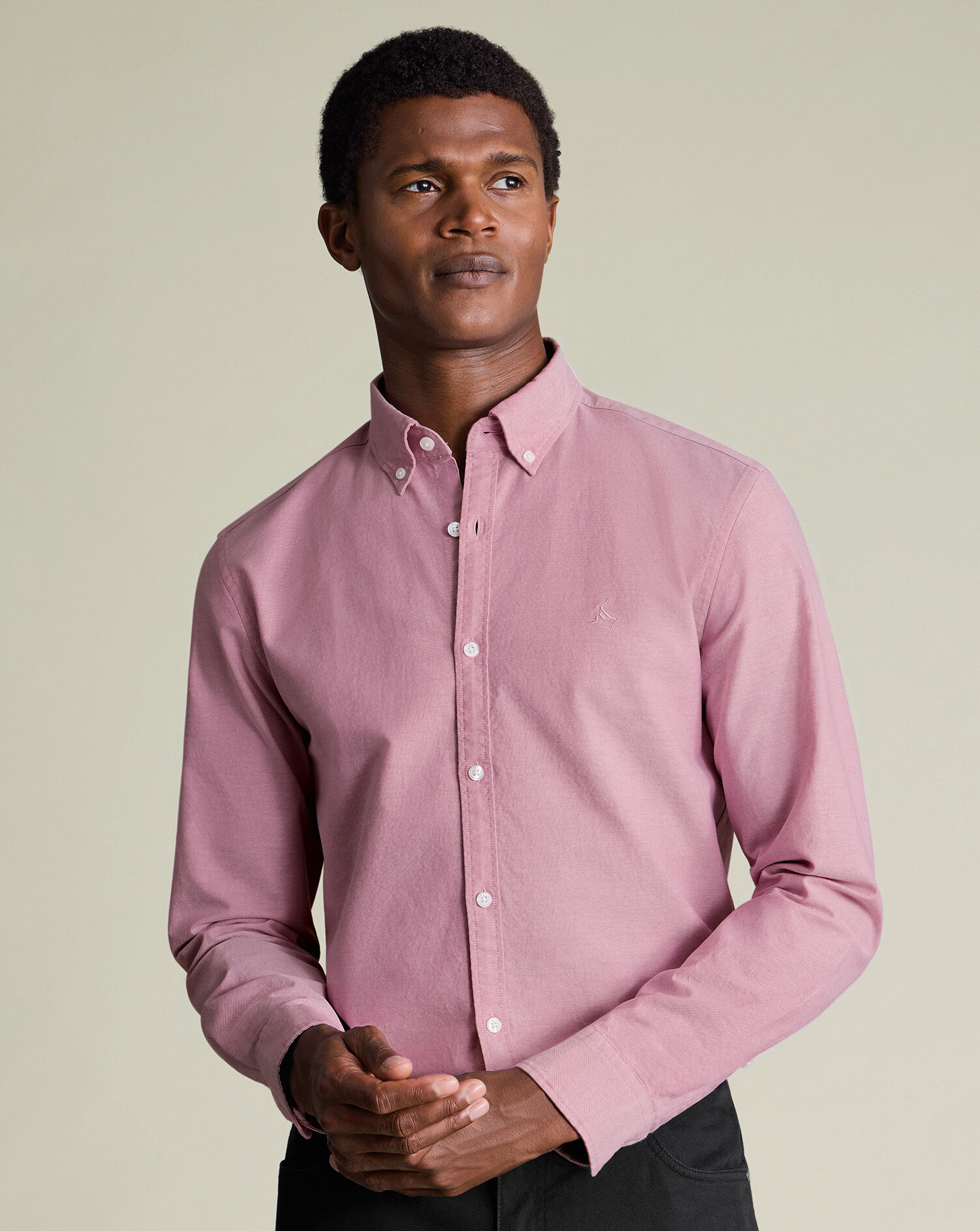 Stretch Washed Oxford Shirt - Dark Pink