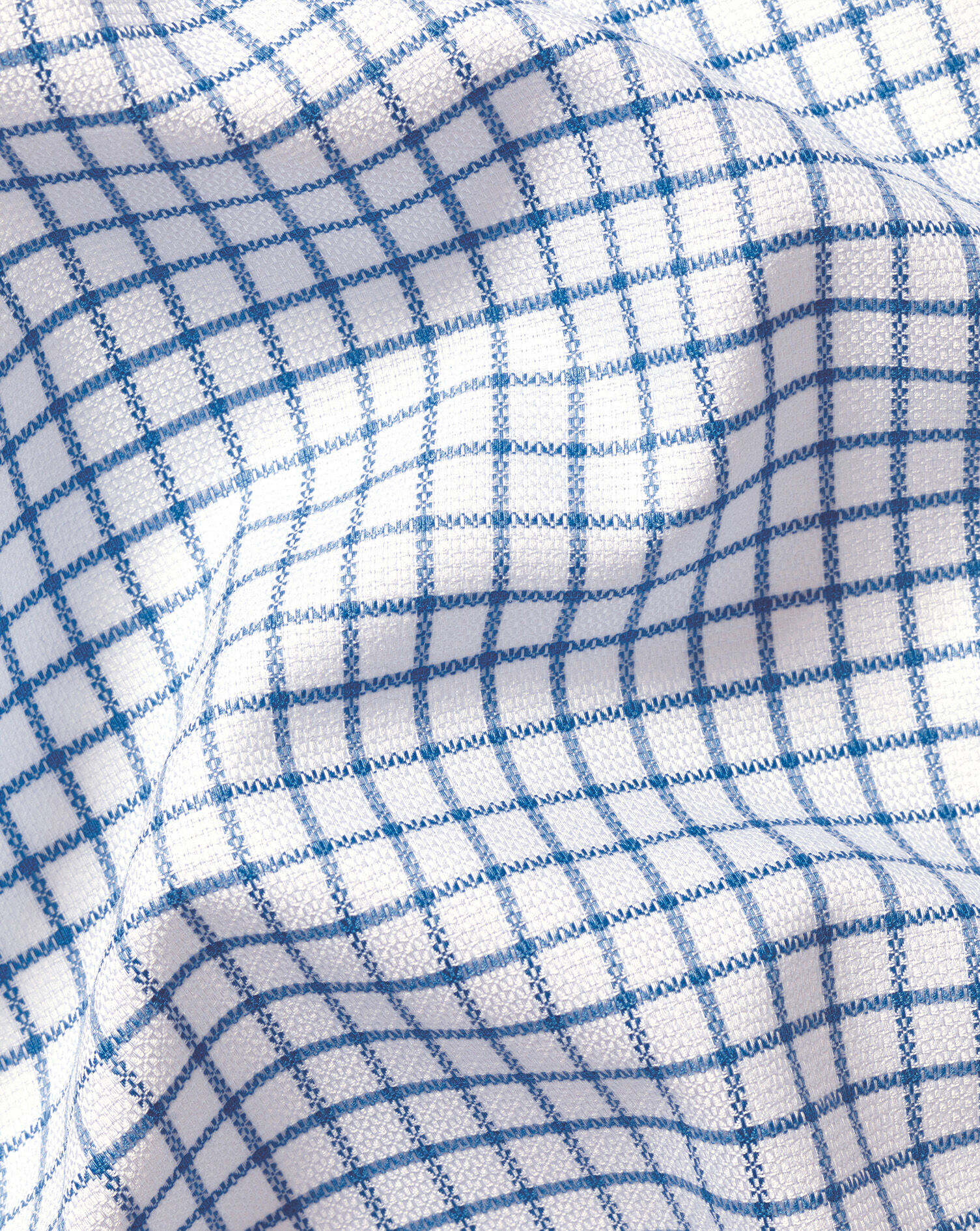 Non-Iron Westminster Weave Check Shirt - Ocean Blue