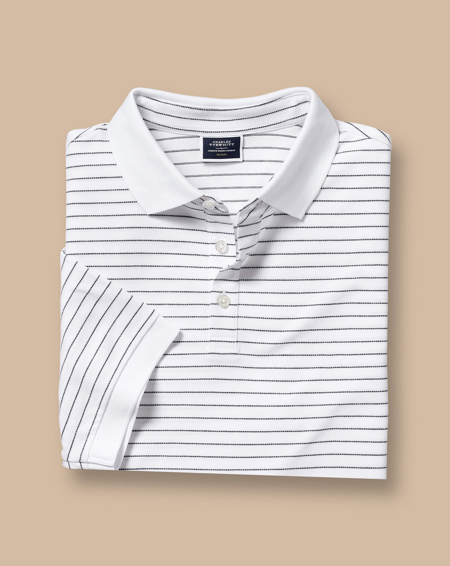 Pique Polo - White & Navy