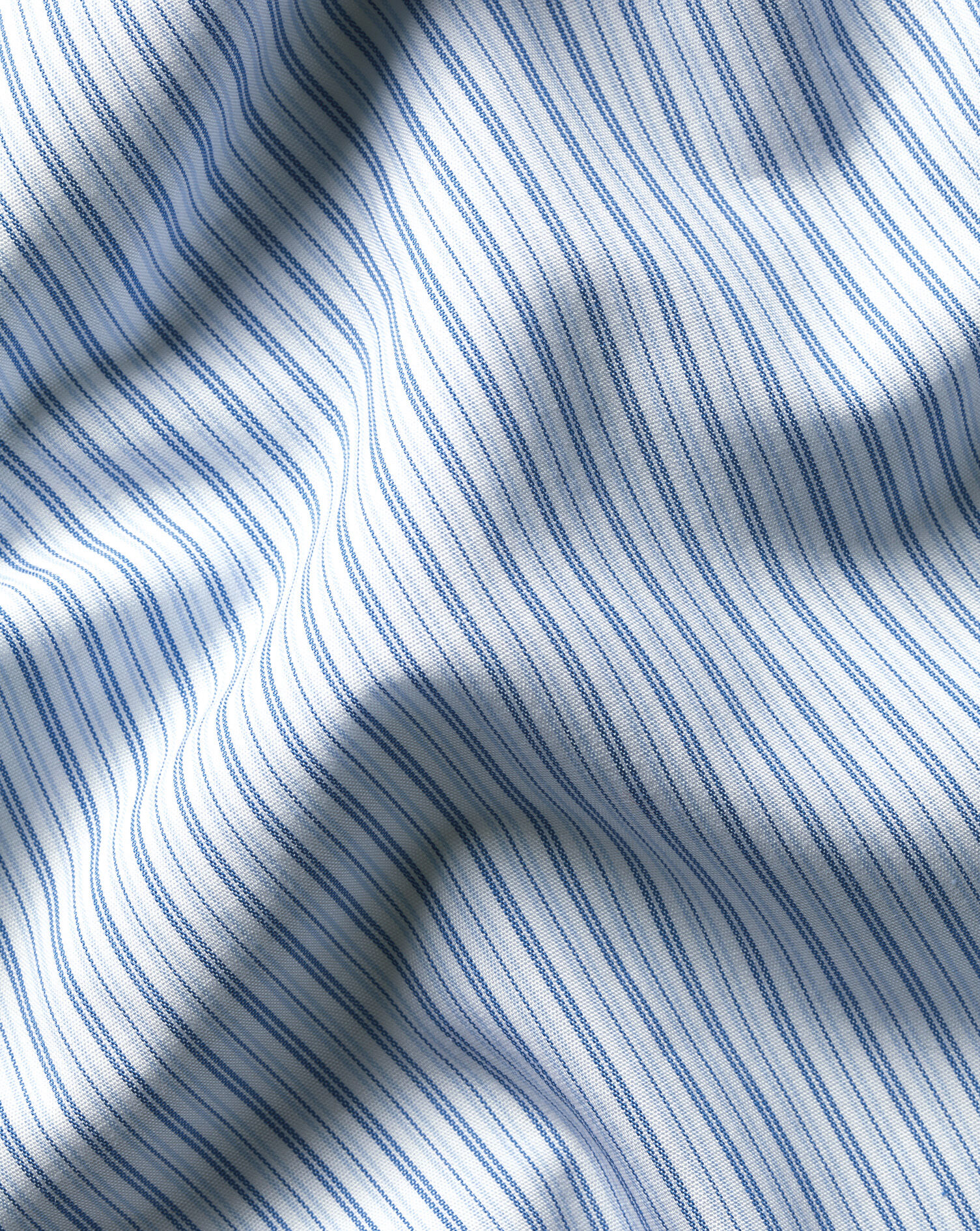 Non-Iron Poplin Stripe Winchester Shirt - Mid Blue