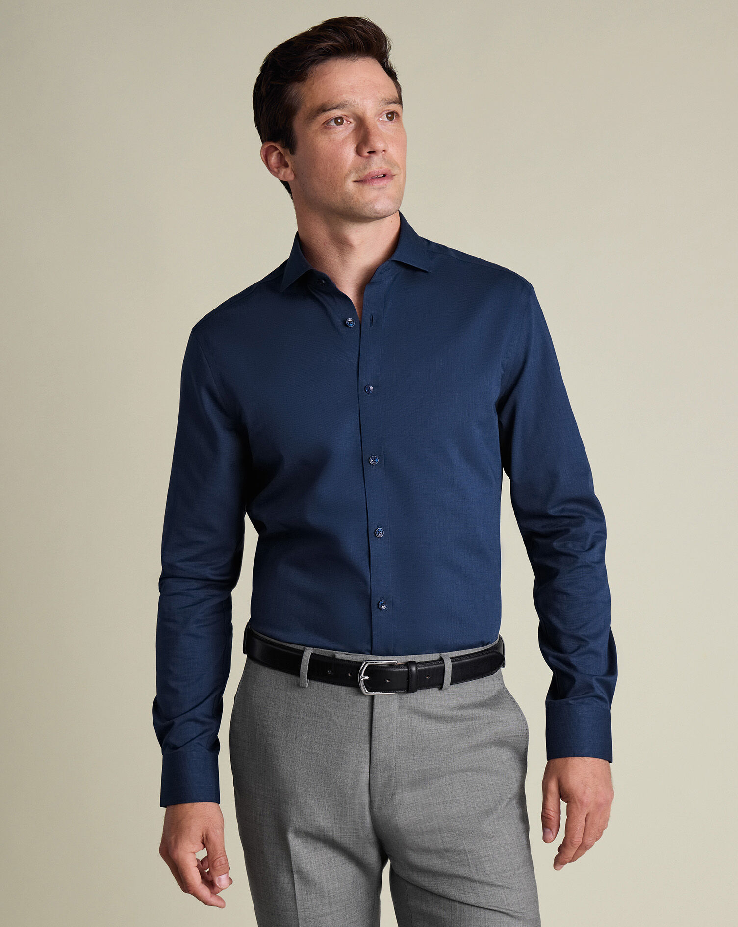 Non-Iron Stretch Poplin Shirt - Royal Blue