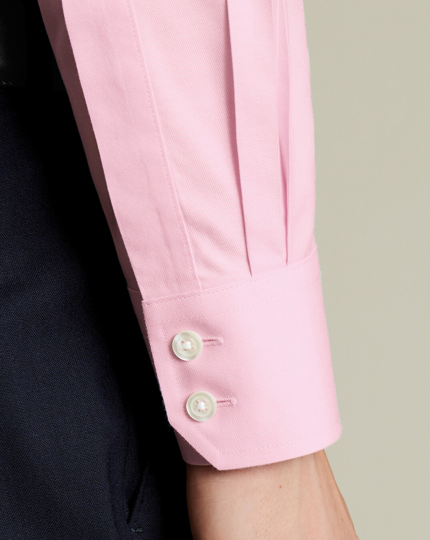 Spread Collar Non-Iron Twill Shirt - Pink