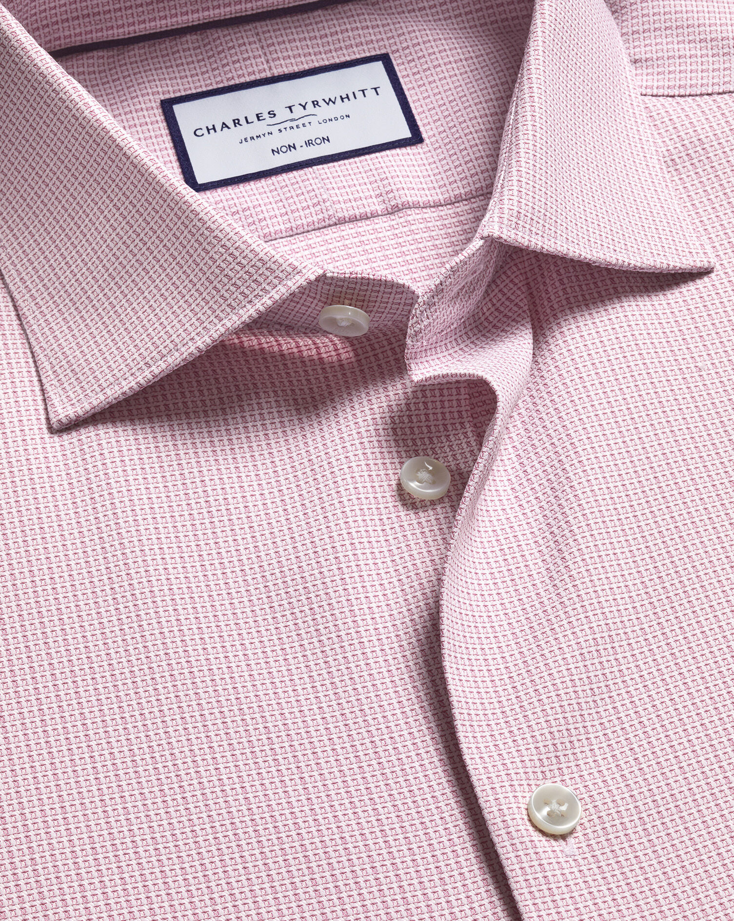 Non-Iron Performance Texture Shirt - Pink