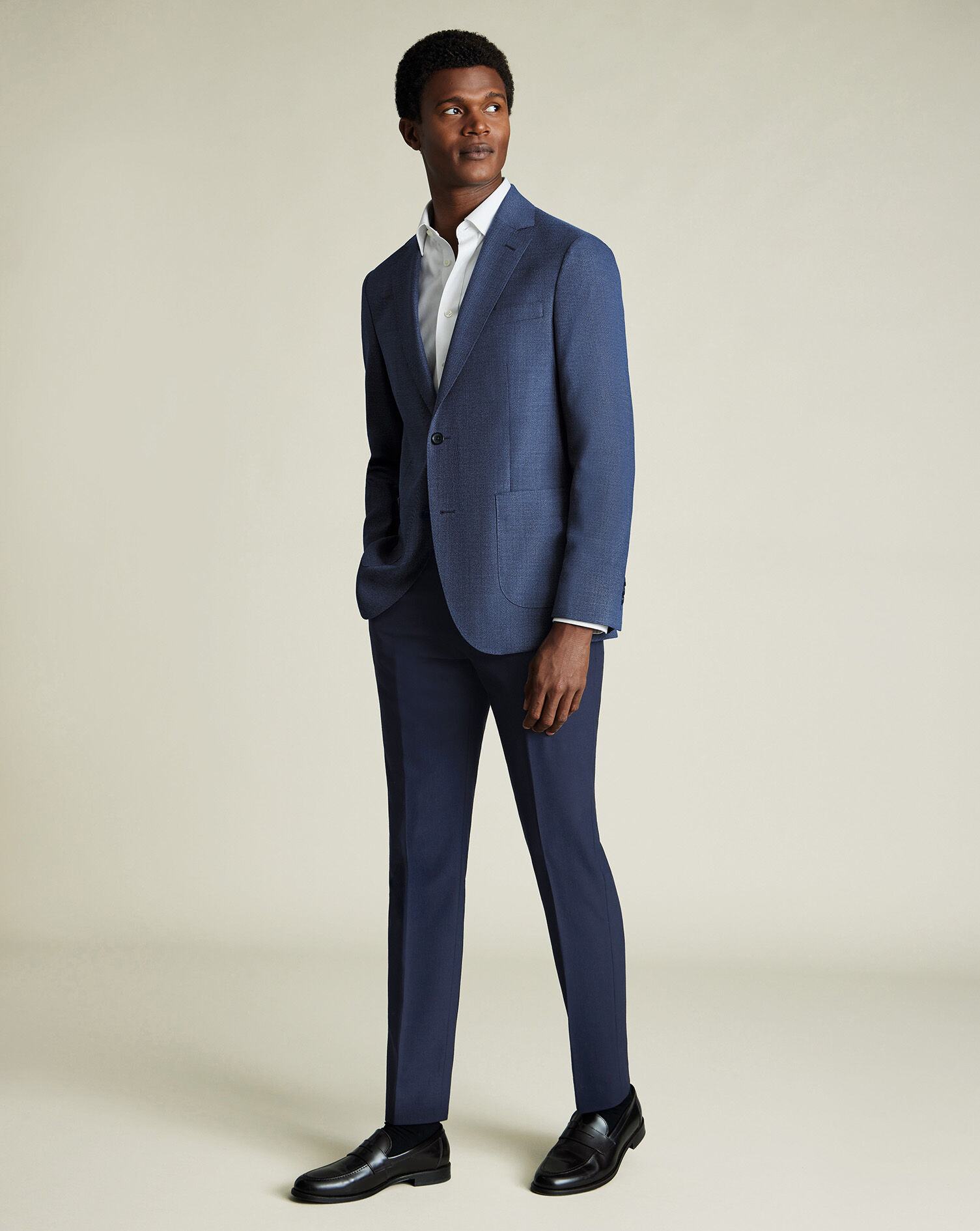 Luxury Italian Hopsack Jacket - Royal Blue