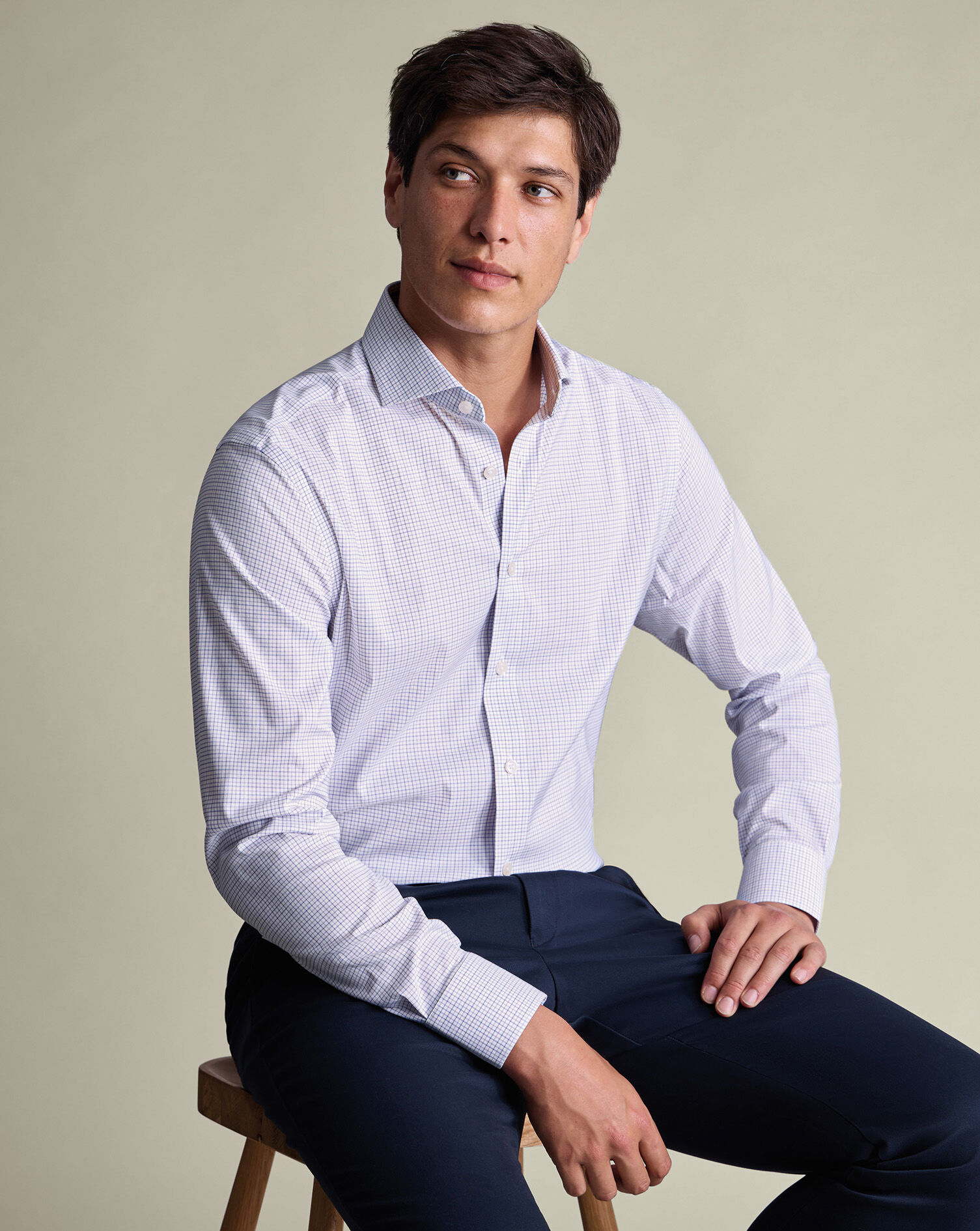 Non-Iron Performance Check Shirt - Lilac
