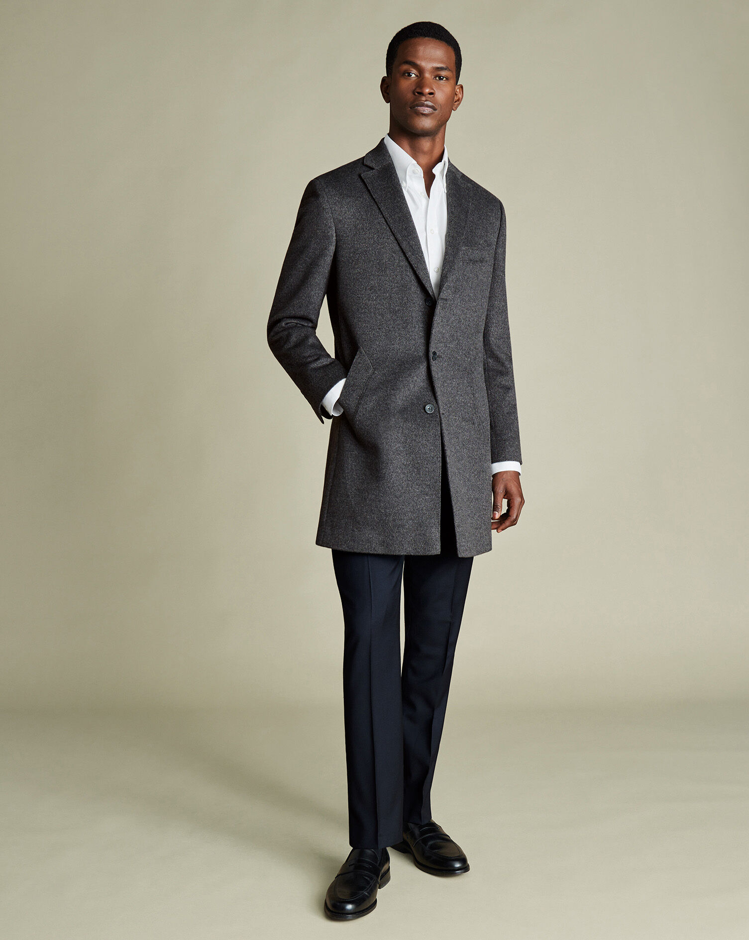 Wool Overcoat - Dark Gray