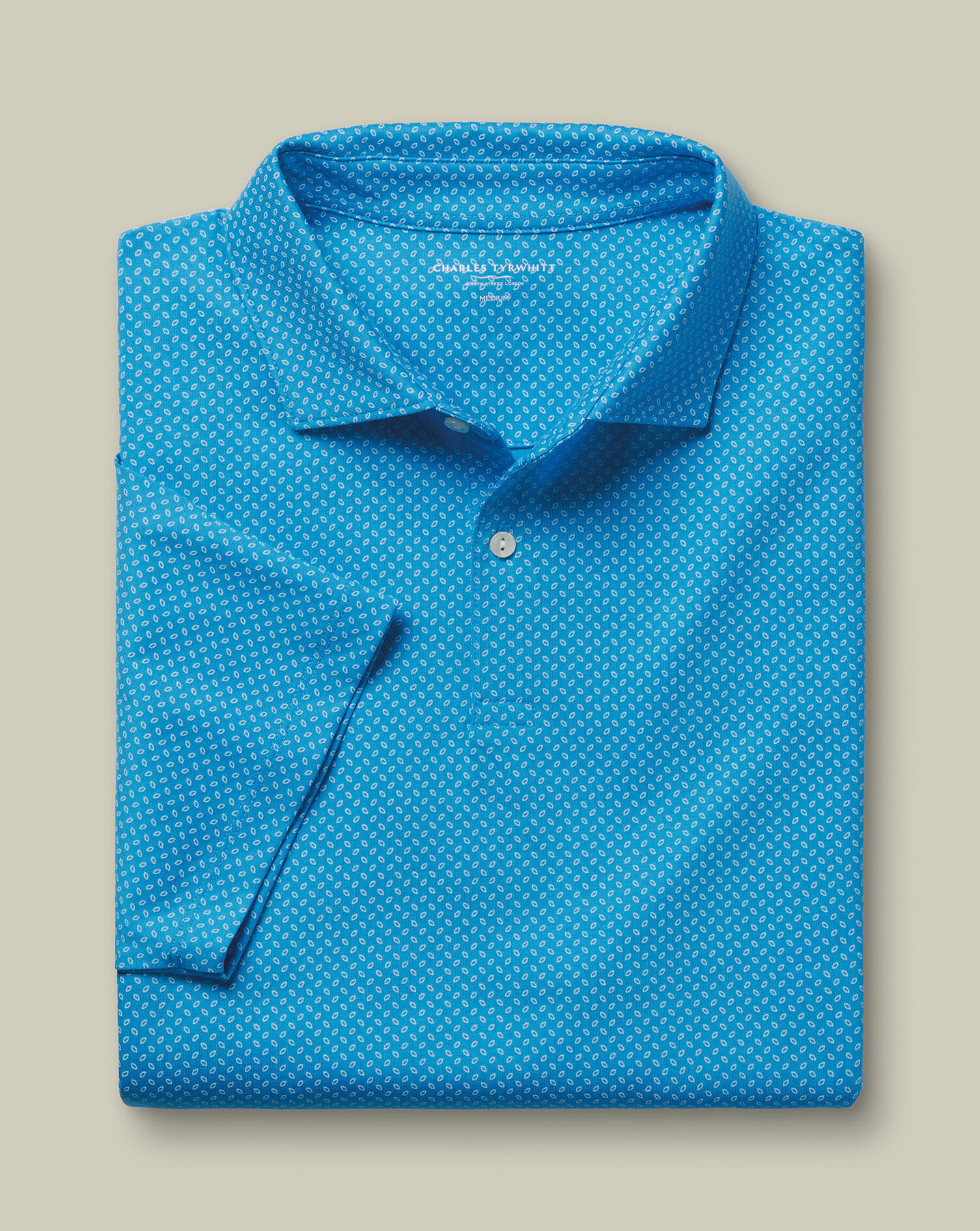 Performance Geo Print Polo - Turquoise