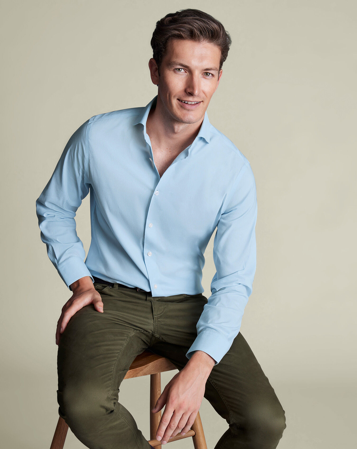Non-Iron Performance Twill Shirt - Sky Blue
