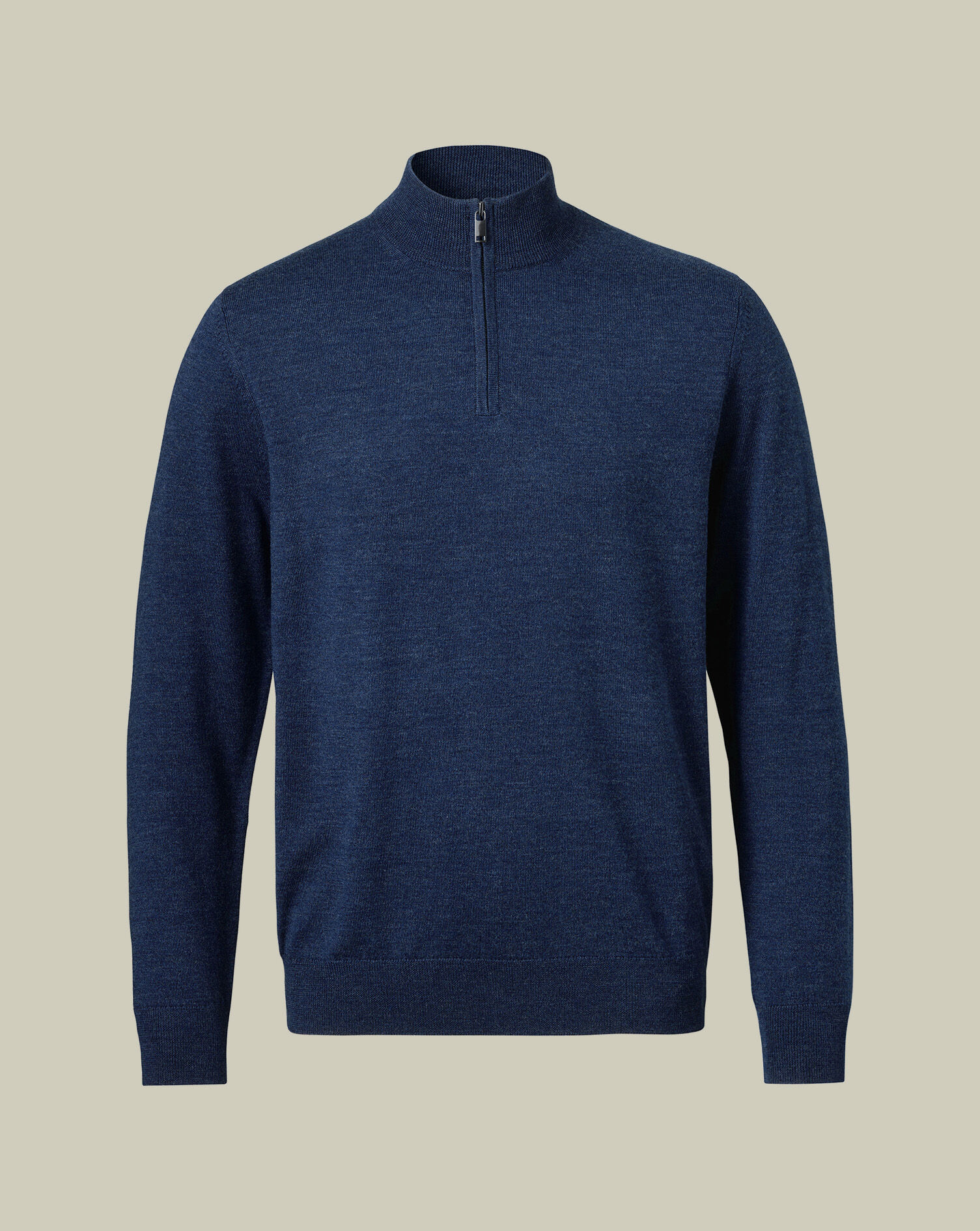 Pure Merino Quarter Zip Sweater - Ink Blue